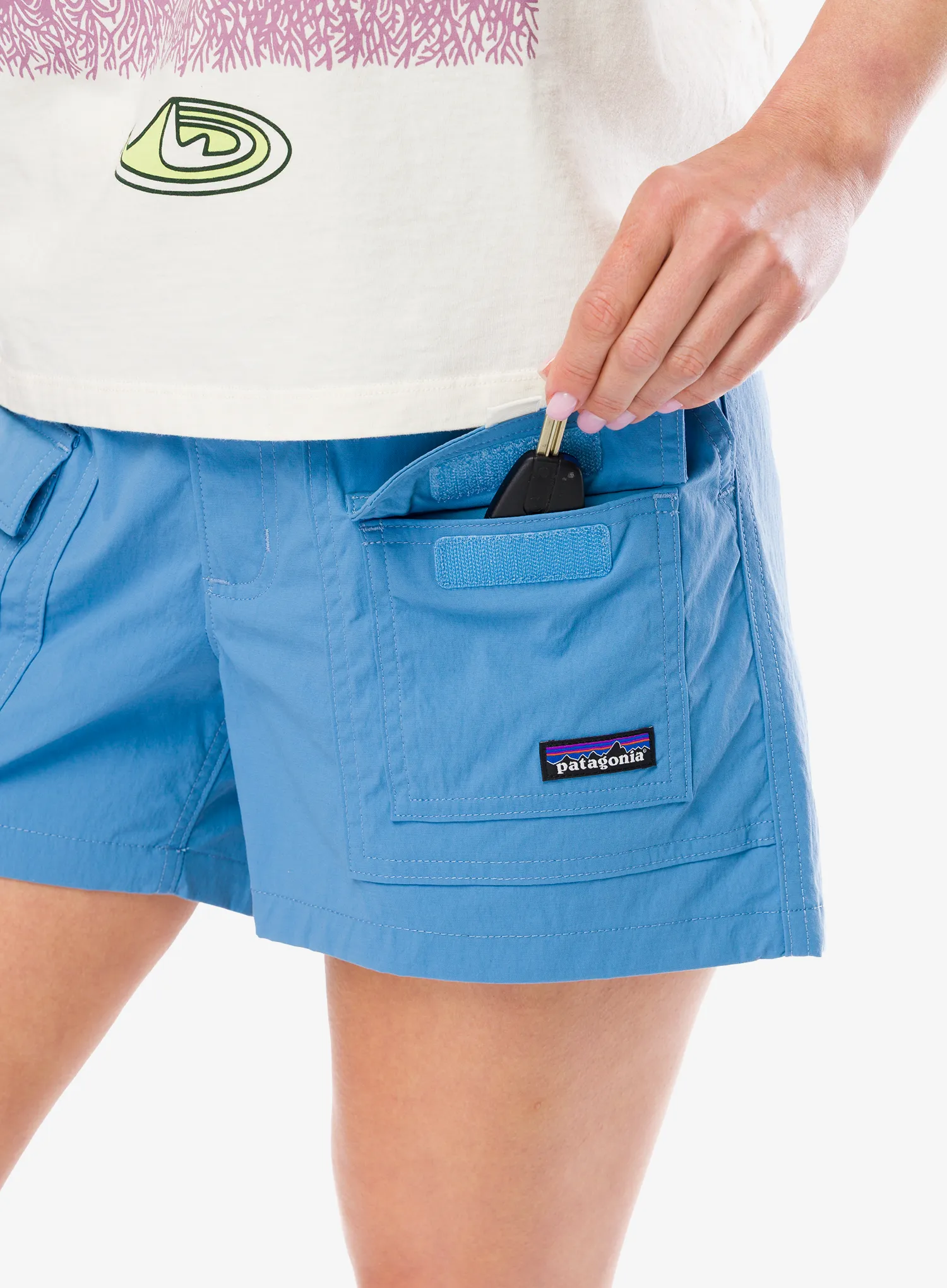 Ženske pohodniške kratke hlače Patagonia Outdoor Everyday Shorts - shore blue