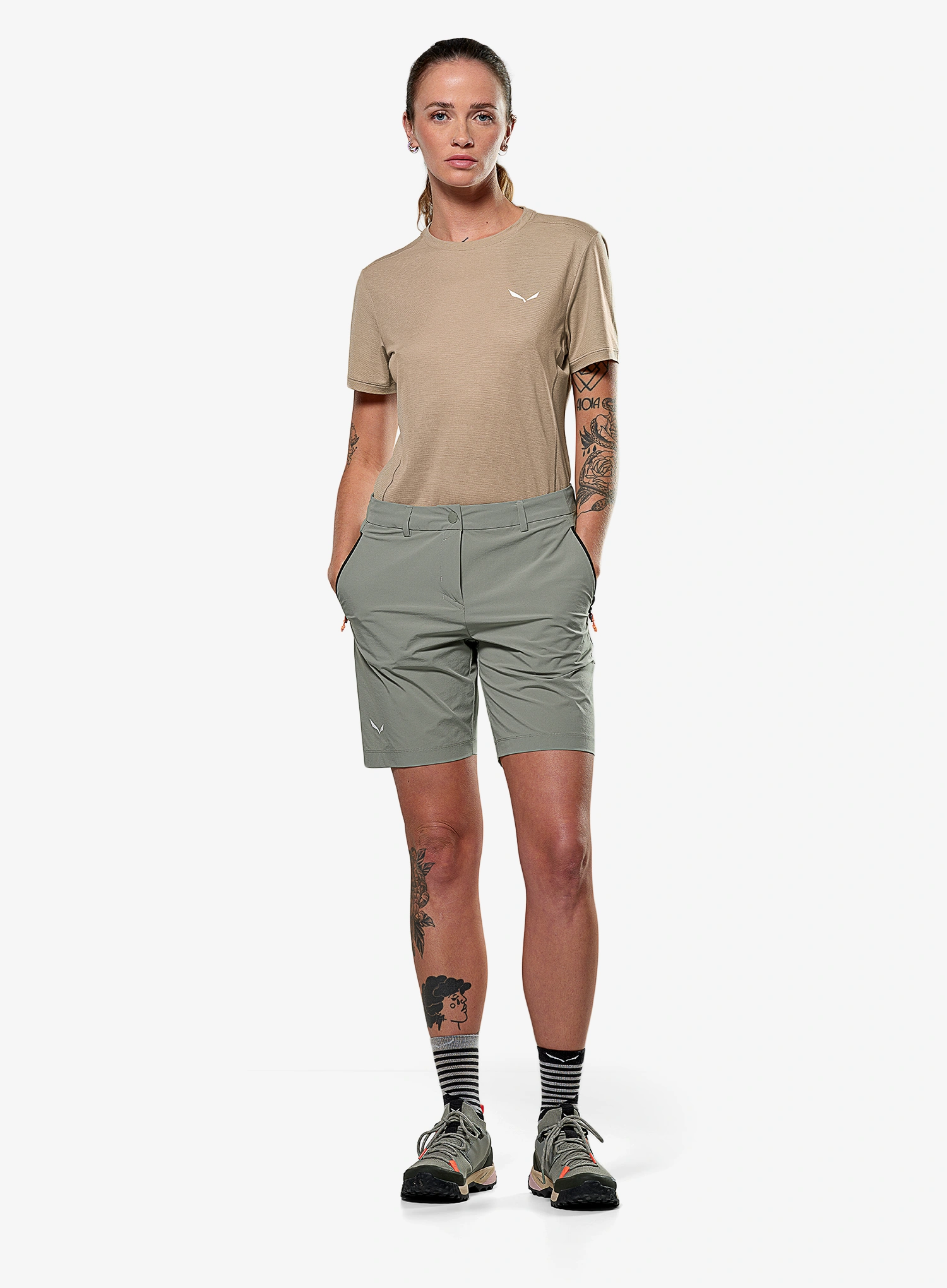 Ženske pohodniške kratke hlače Salewa Puez Talvena DST Shorts - shadow