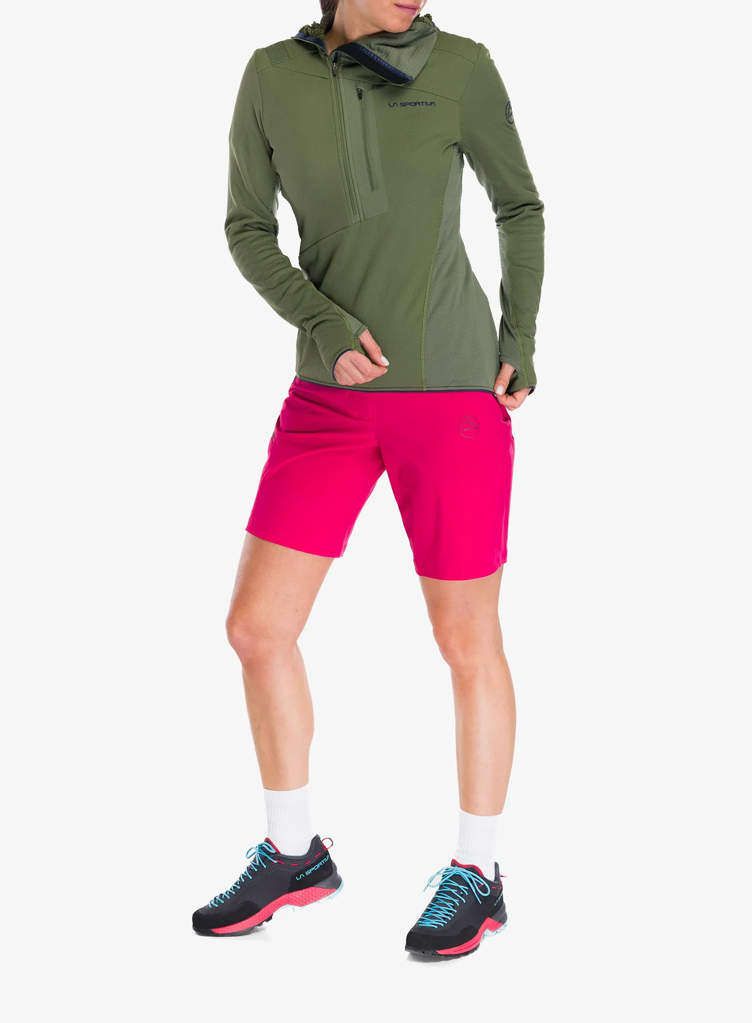 Pohodniške kratke hlače La Sportiva Monument Shorts - azalea/redwood
