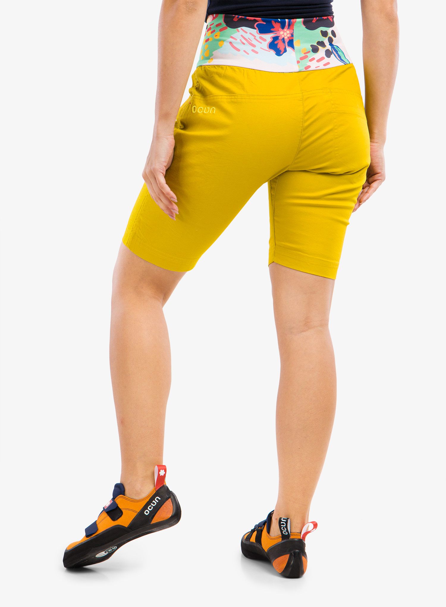 Ženske plezalne kratke hlače Ocun Sansa Shorts - yellow antique moss