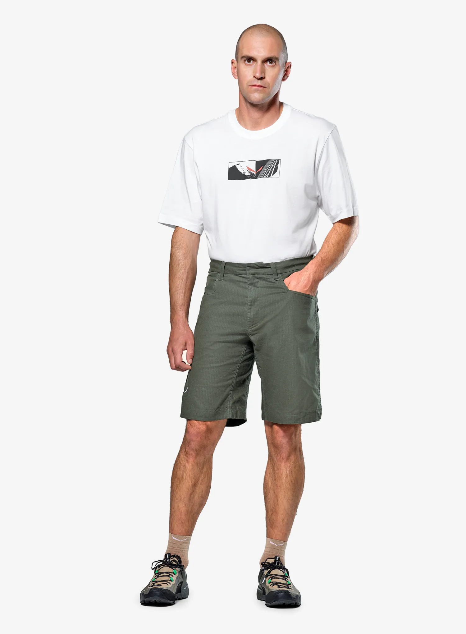Plezalne kratke hlače Salewa Agner Hemp Ripstop Shorts - dark olive