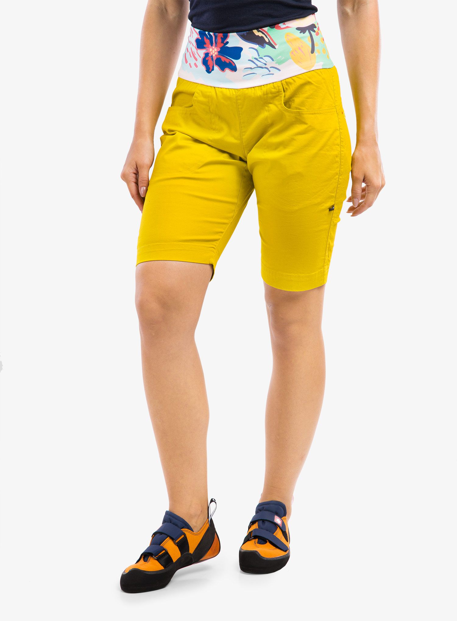 Ženske plezalne kratke hlače Ocun Sansa Shorts - yellow antique moss