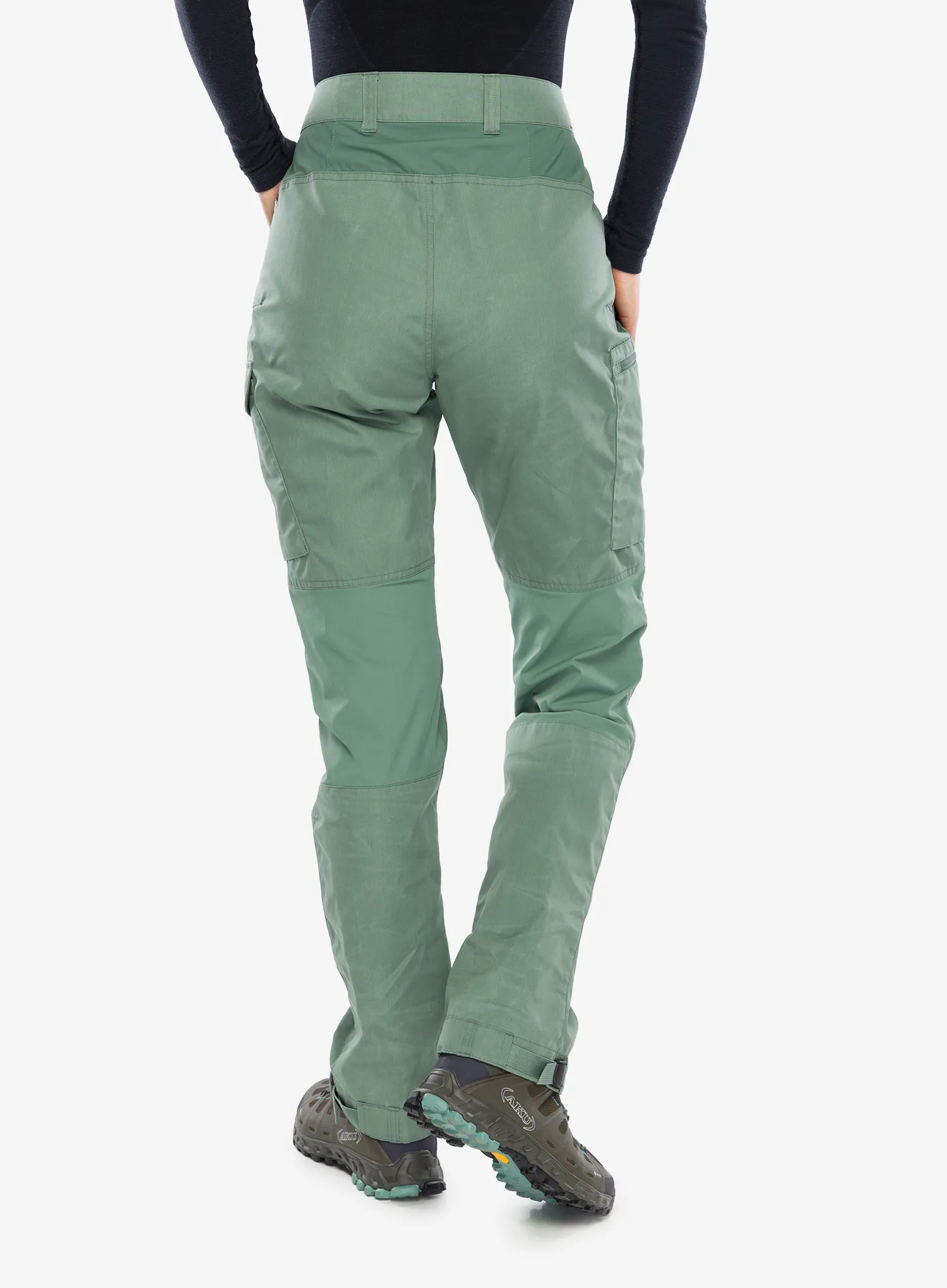 Ženske hlače Fjallraven Kaipak Trousers Curved - patina green