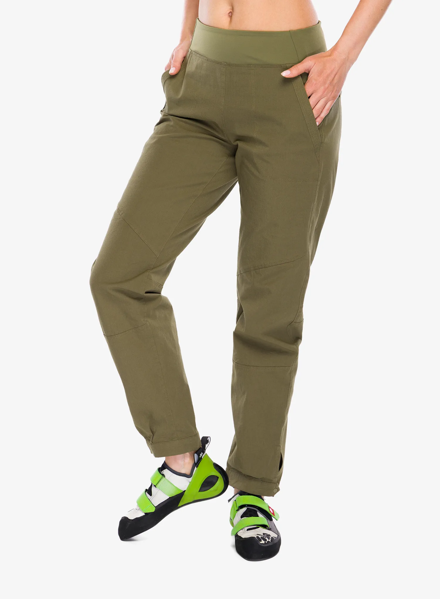 Ženske plezalne hlače Patagonia Caliza Rock Pants - tent green