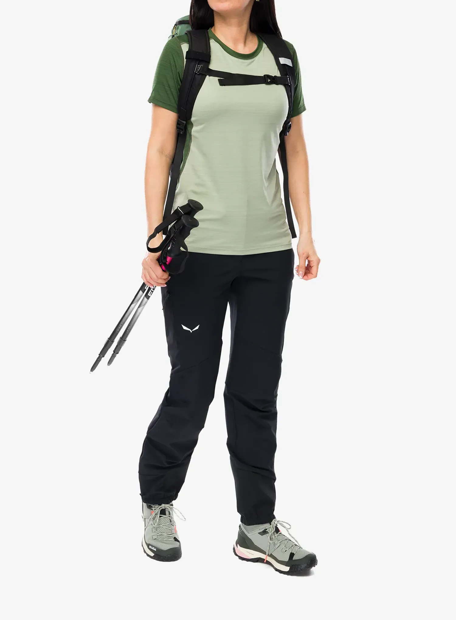 Ženske plezalne hlače Salewa Agner Orval 3 Durastretch Regular Pant - black out