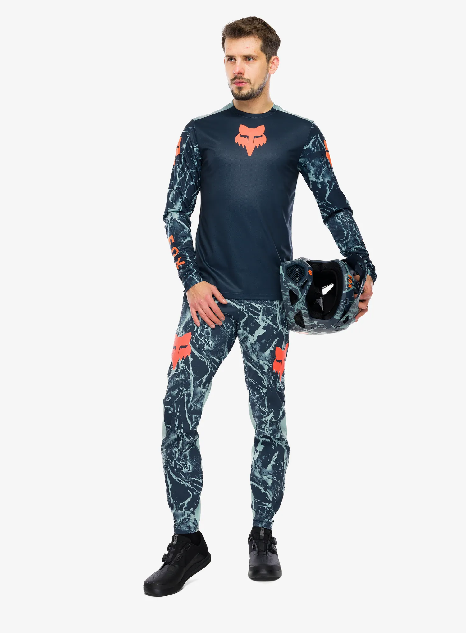 Kolesarske hlače Fox Ranger Pant Image Print - arctic blue