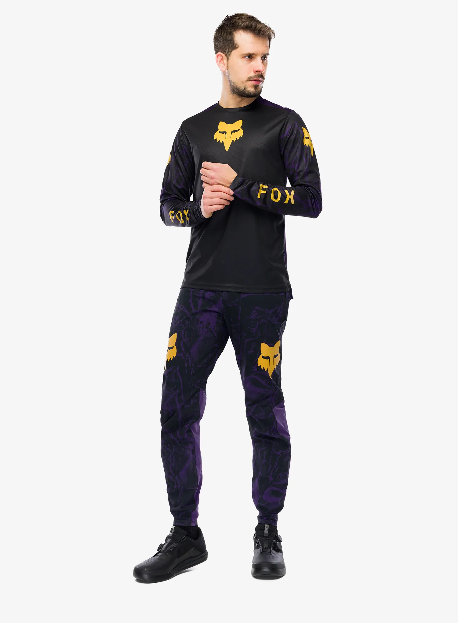 Kolesarske hlače Fox Ranger Pant Image Print - plum
