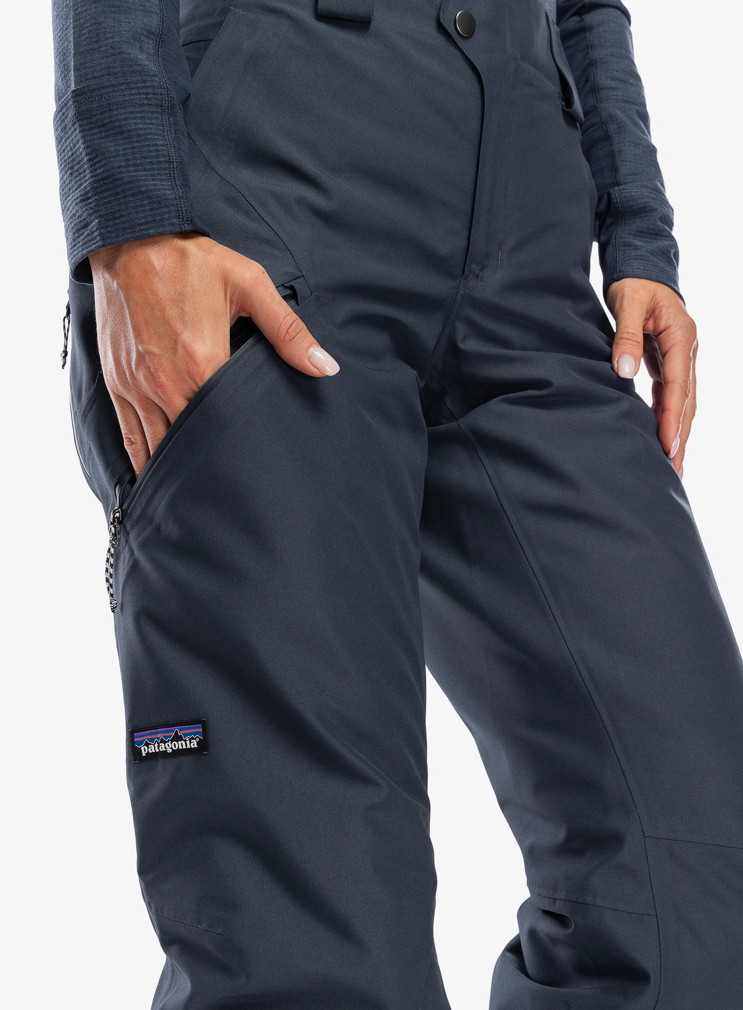 Ženske smučarske hlače Patagonia Insulated Powder Town Pants - smolder blue
