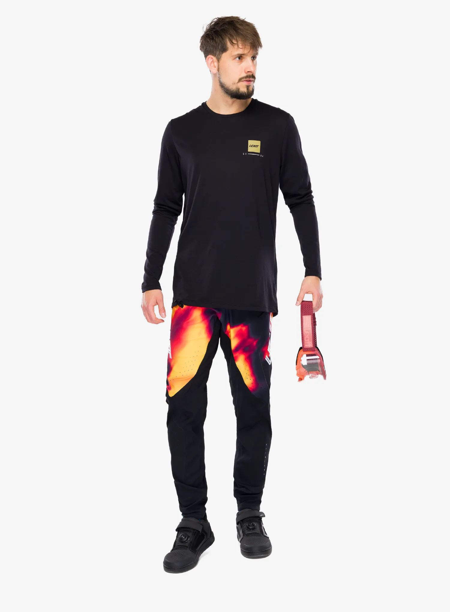 Dolge kolesarske hlače Leatt MTB Gravity 8.0 - heatmap red