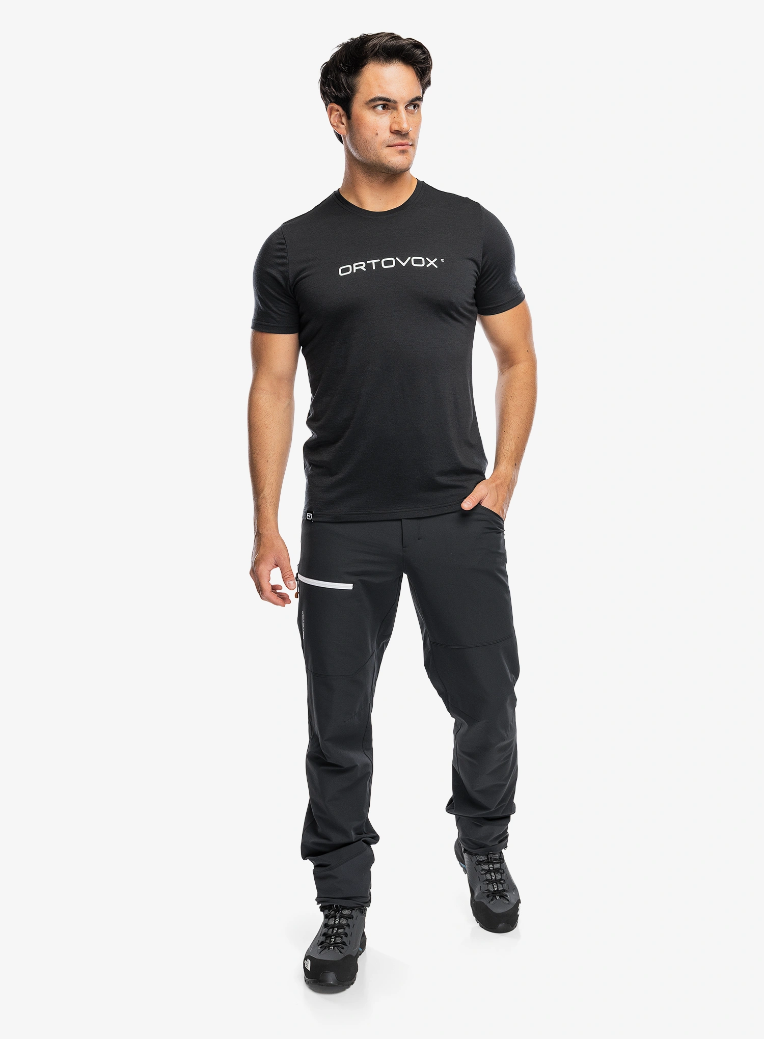 Softshell hlače Ortovox Seceda Softshell Pants - black raven