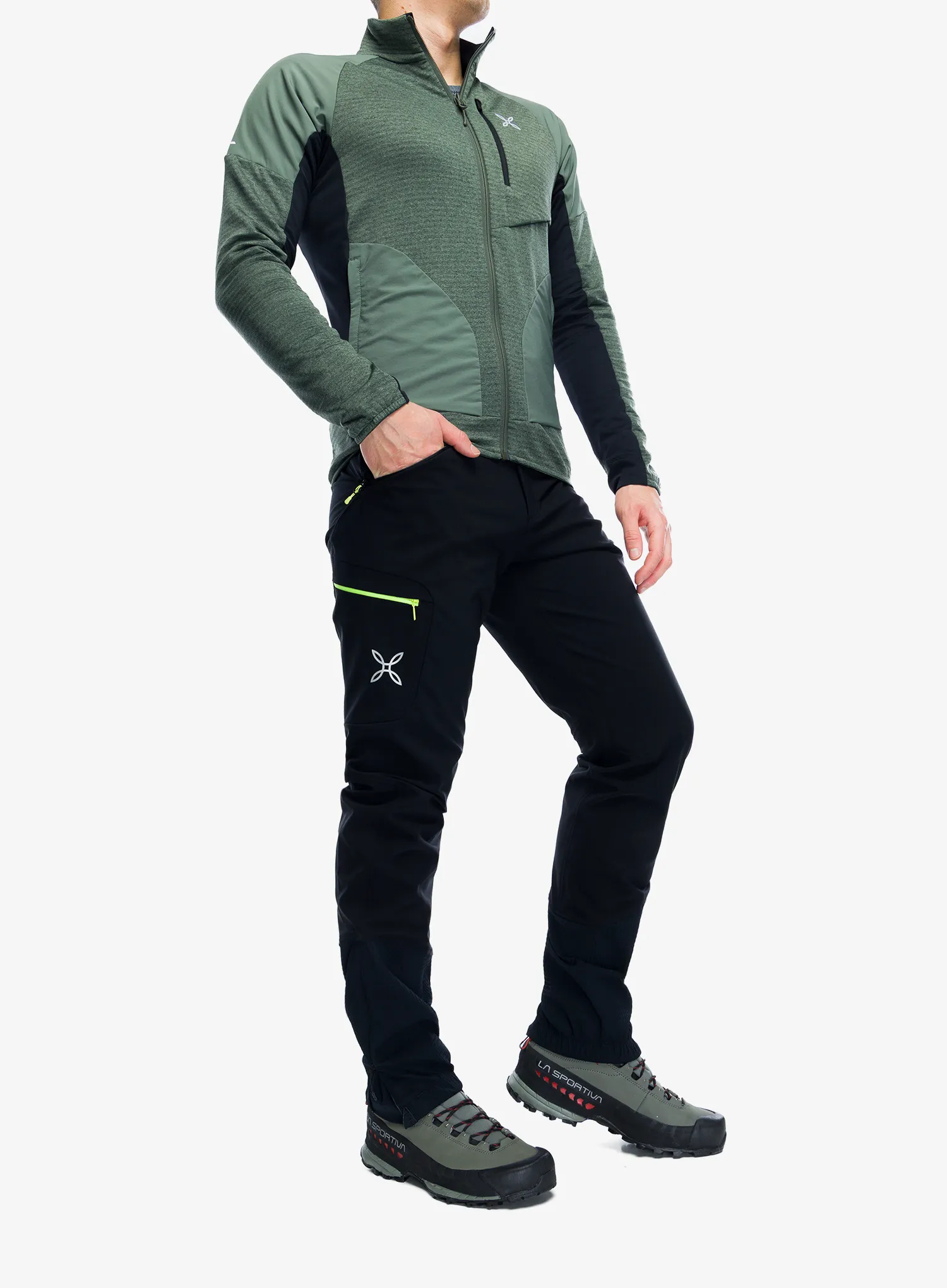 Pohodne hlače Montura Vertigo Allround Pants - black/sunny lime