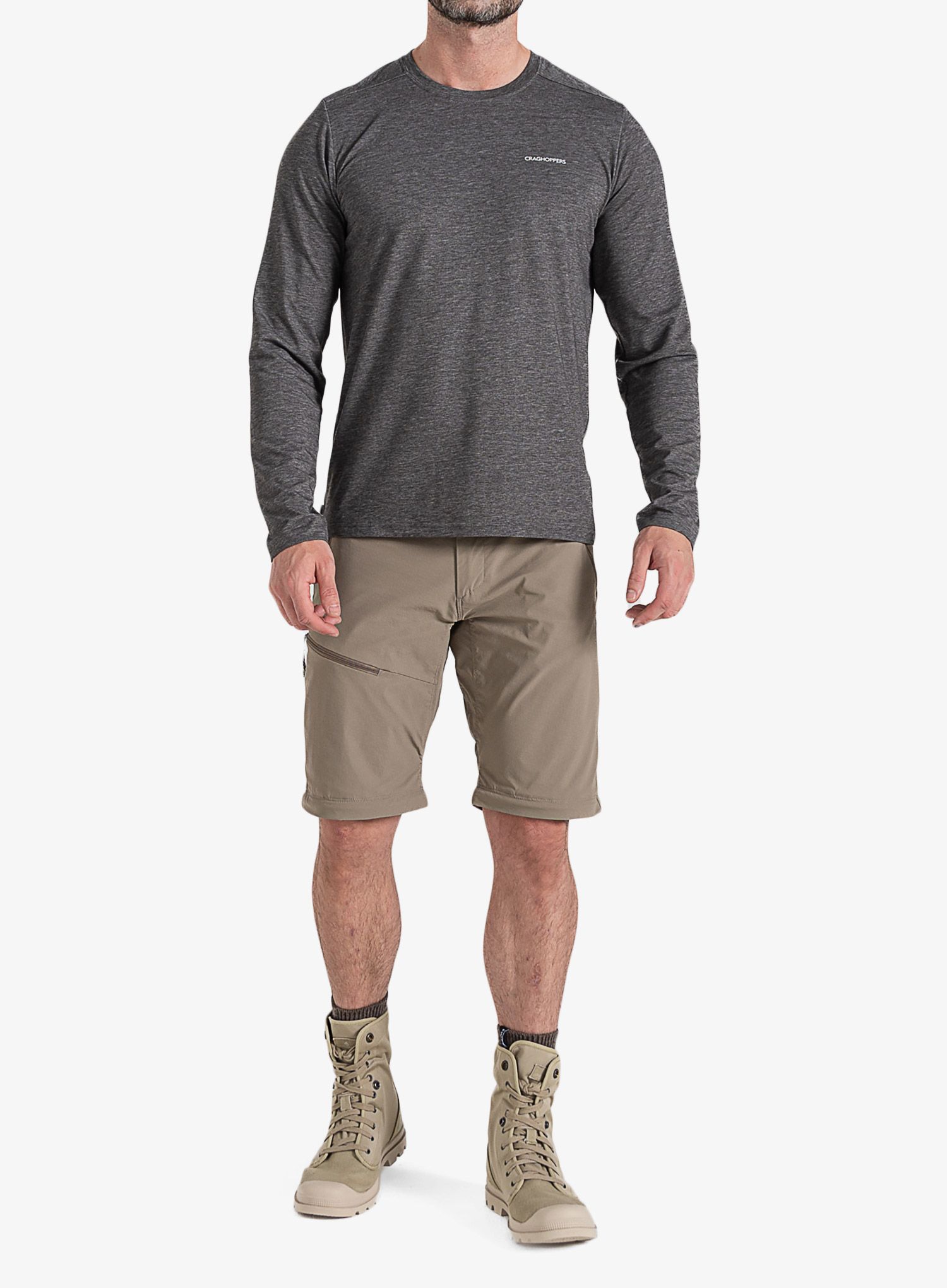 Pohodniške hlače Craghoppers NosiLife Pro Convertible Trouser III - pebble