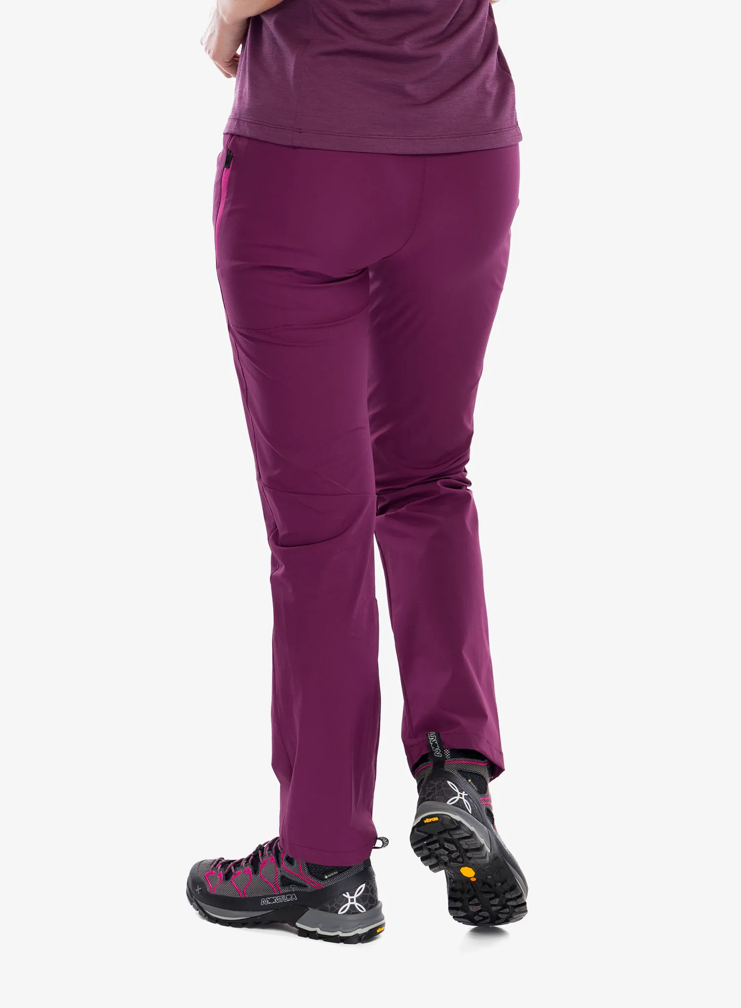 Ženske pohodniške hlače Montura Rise Pants - wine red/baton rouge