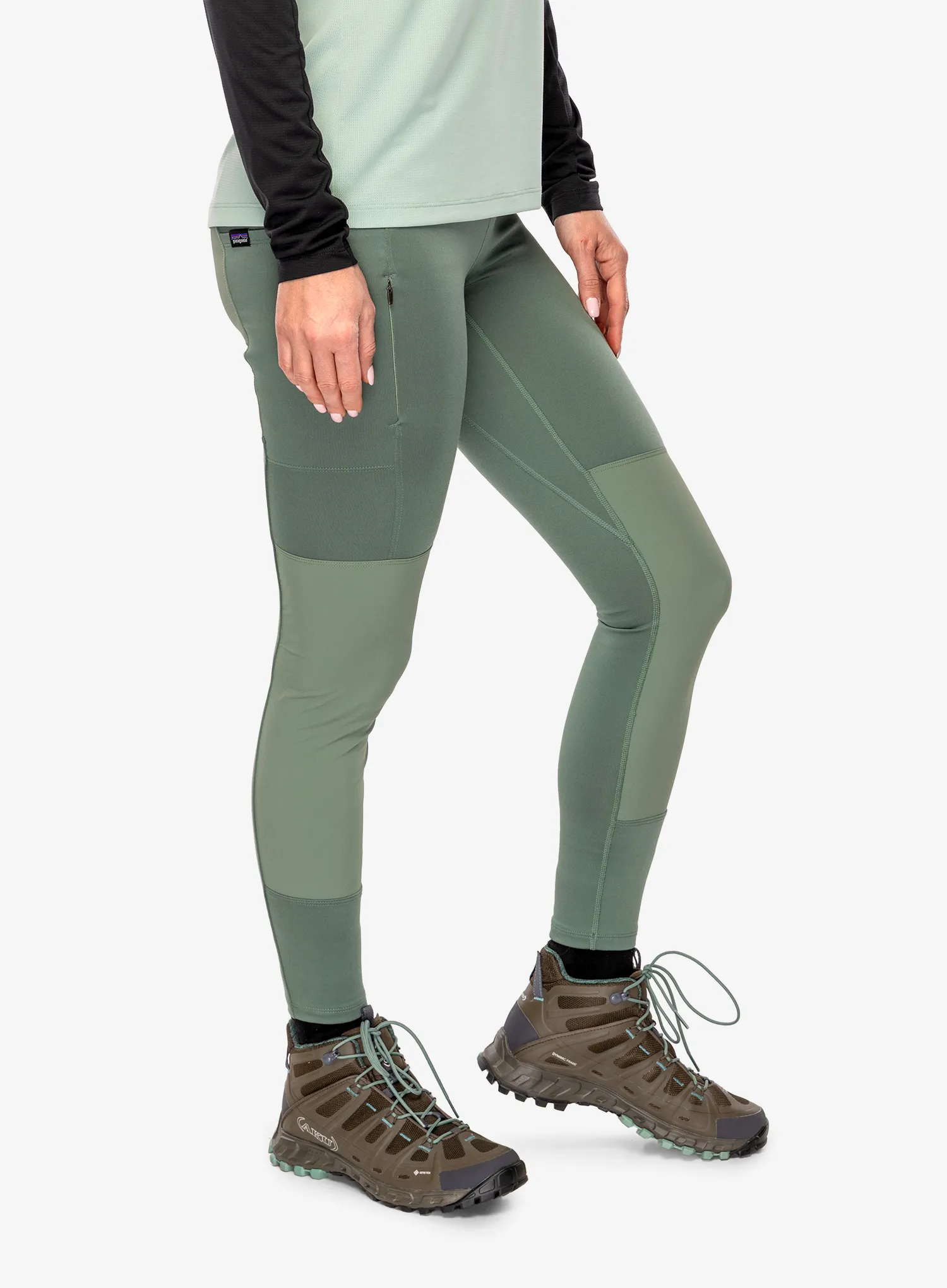 Ženske pohodniške hlače Patagonia Pack Out Hike Tights - hemlock green