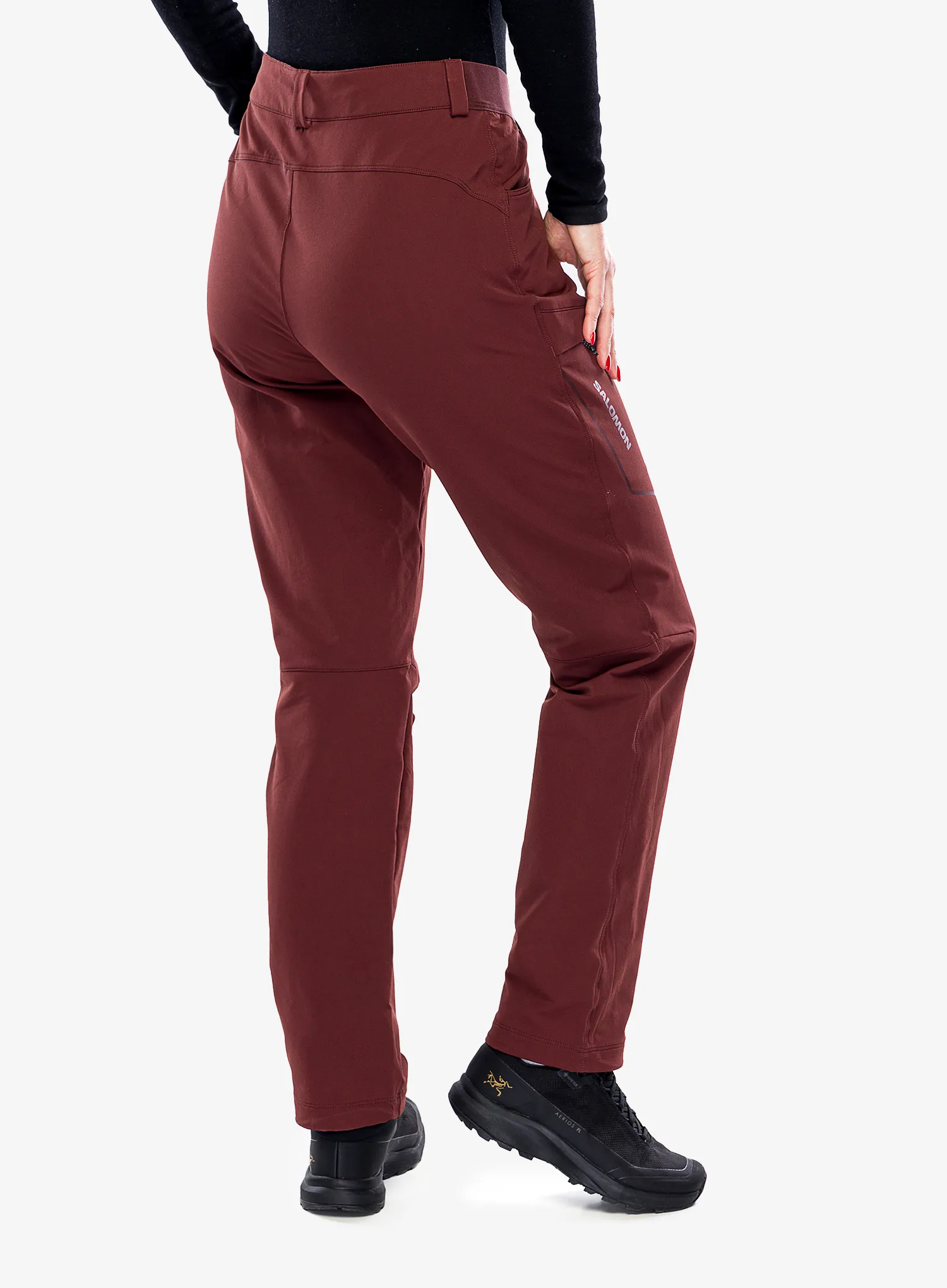 Ženske pohodniške hlače Salomon Wayfarer Warm Pant - rum raisin