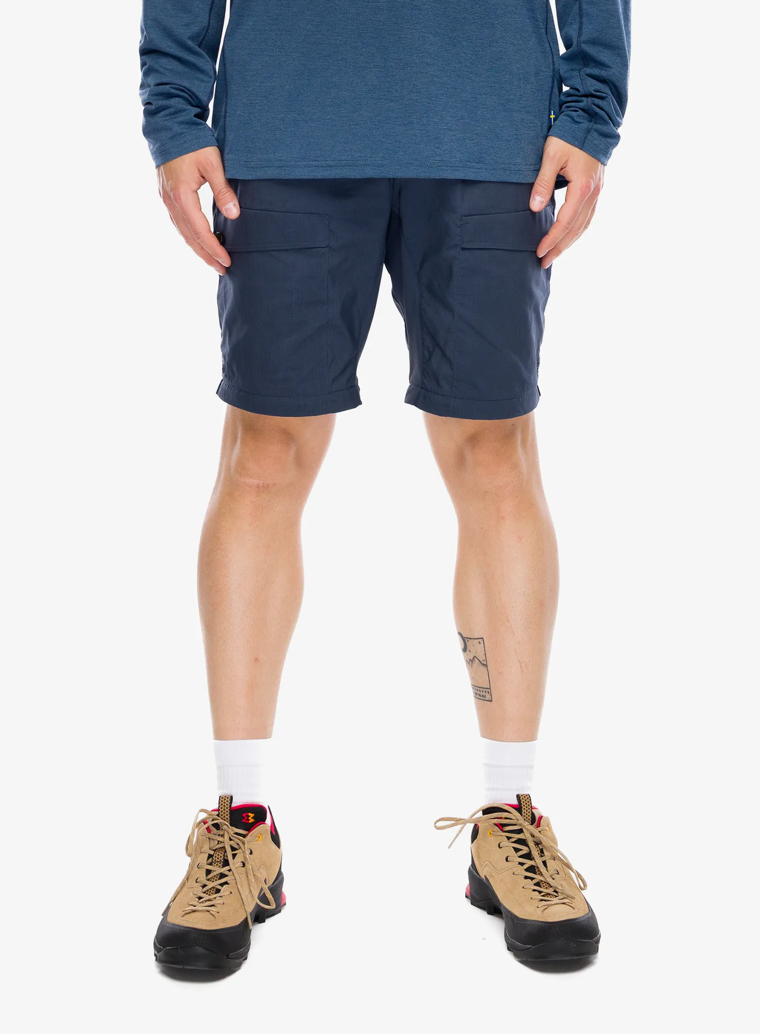 Pohodniške hlače Fjallraven Abisko Hybrid Trail Trs Zip-off - navy