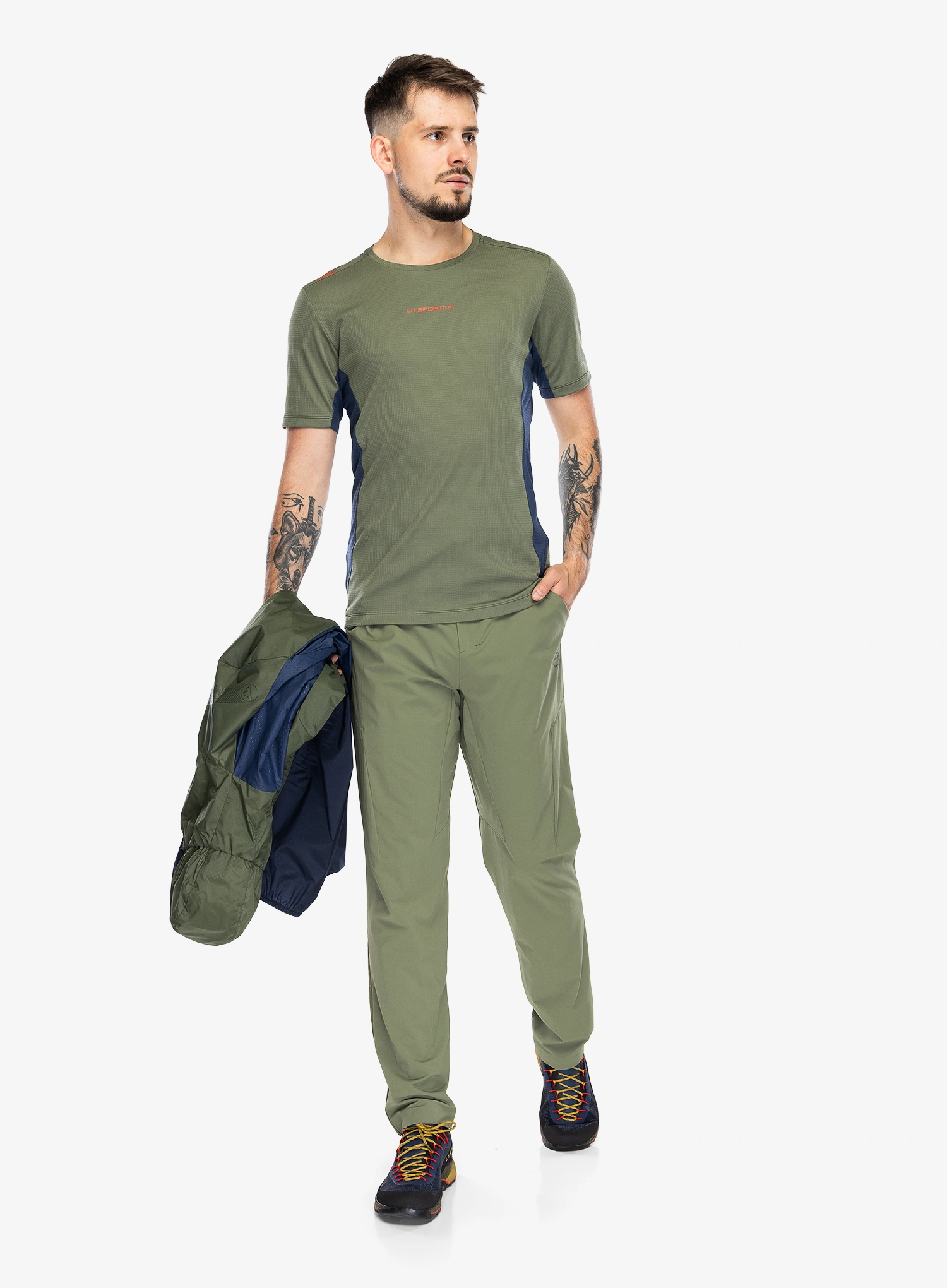 Pohodne hlače La Sportiva Trail Guard Pants - cypress/night sky