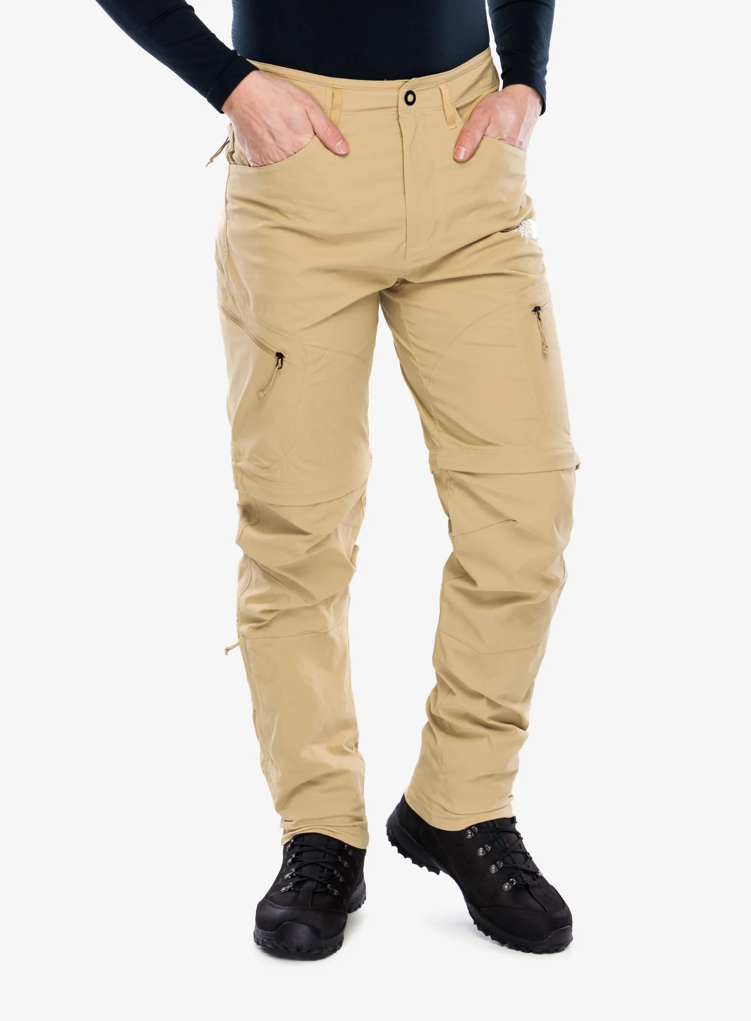 Pohodniške hlače The North Face Exploration Conv Reg Tapered Pant - khaki stone