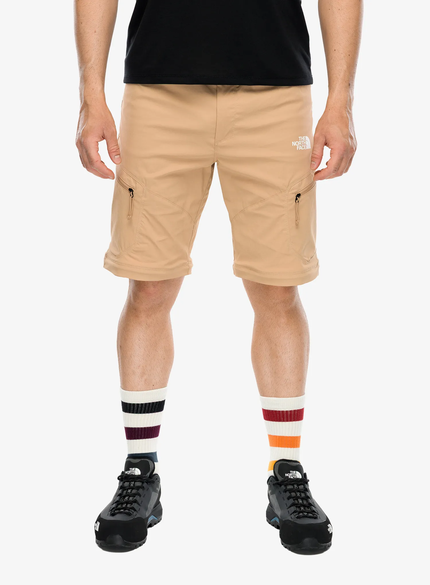 Pohodniške hlače The North Face Exploration Reg Tapered Convertible Pants - khaki stone