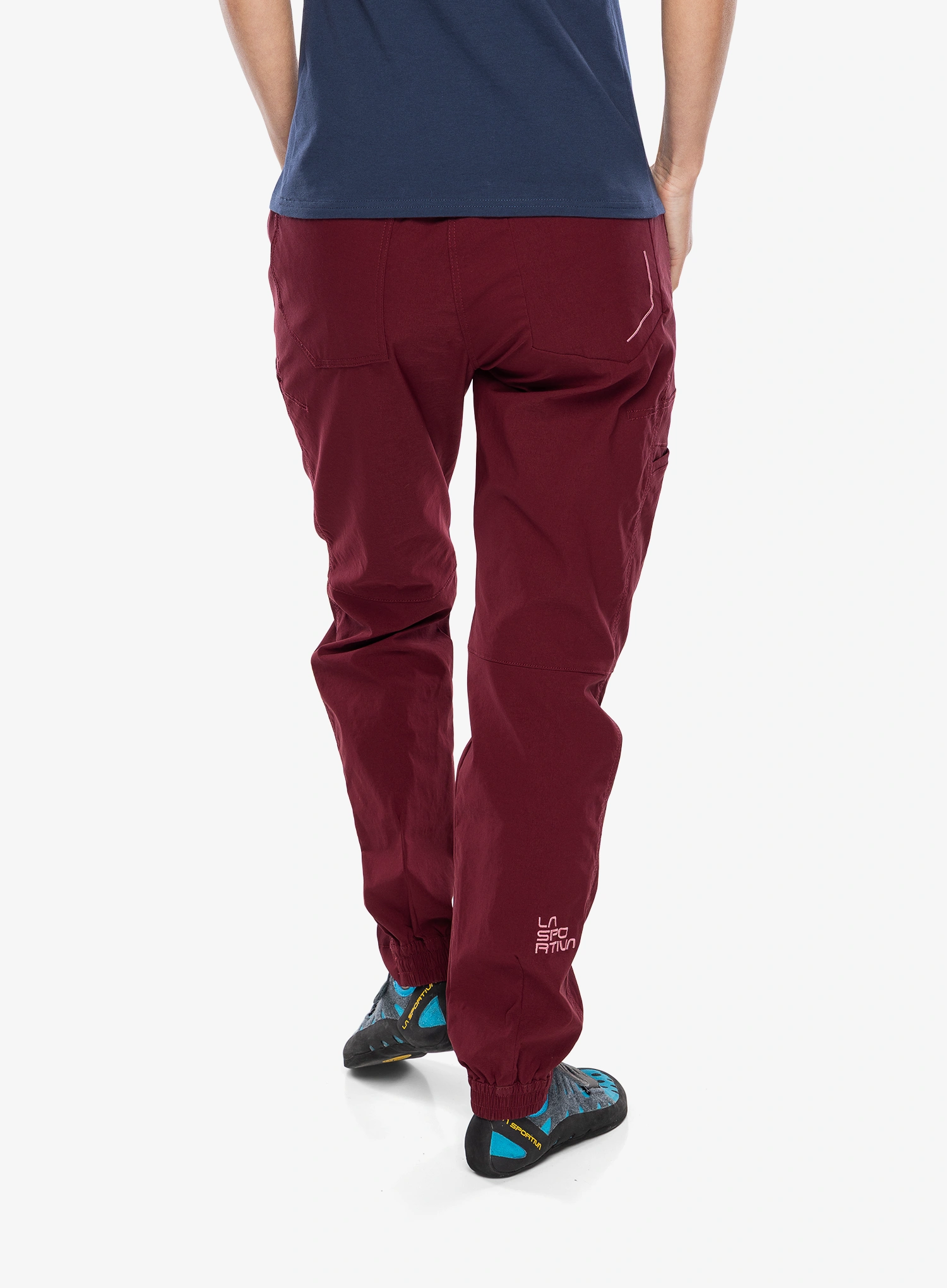 Ženske plezalne hlače La Sportiva Mantra Pant - redwood/rosebay