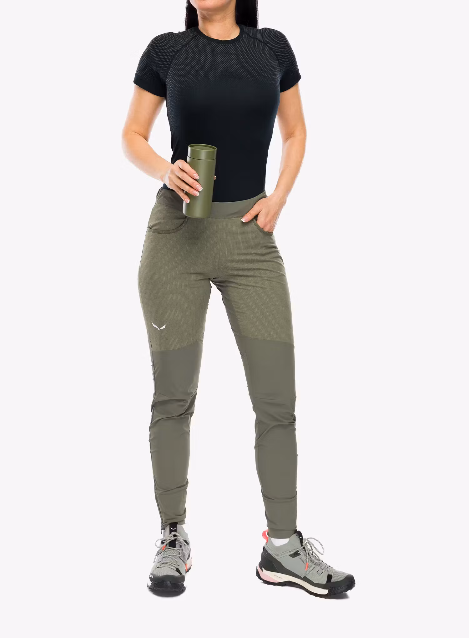 Ženske plezalne hlače Salewa Agner Dst Tights - faded green