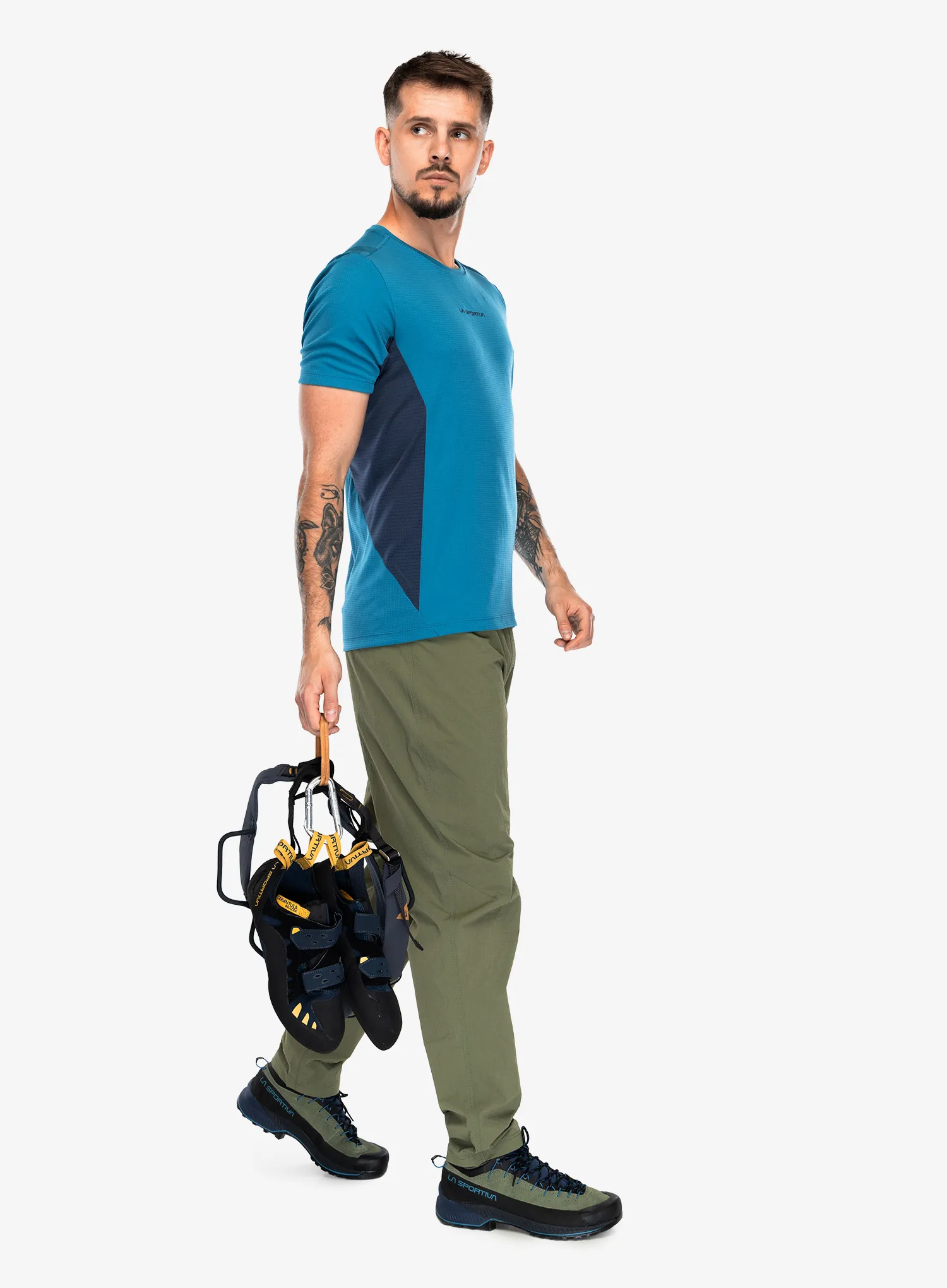 Plezalne hlače La Sportiva Helixir Pants - cypress/night sky