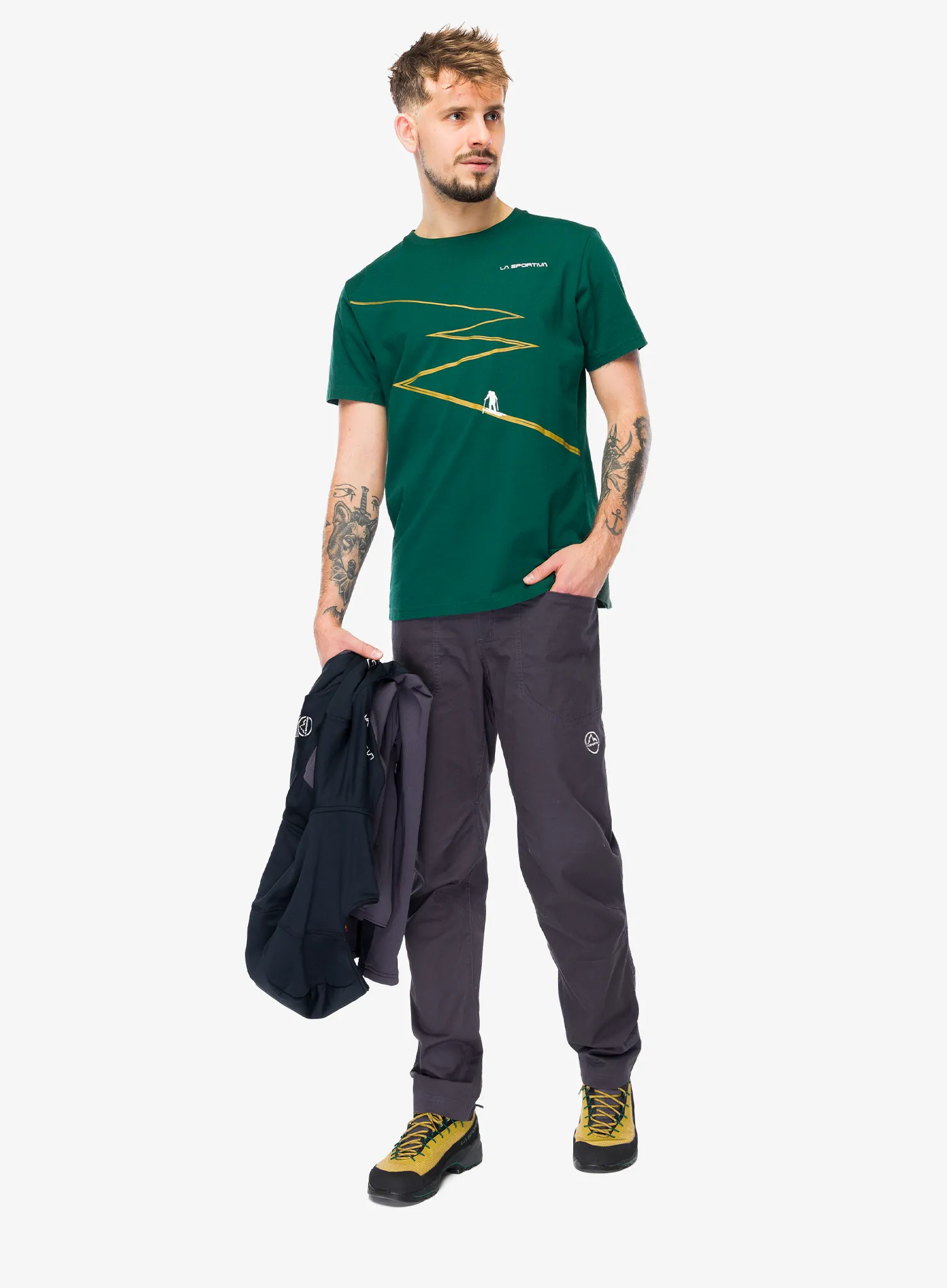Plezalne hlače La Sportiva Roots Pant - onyx/chalk