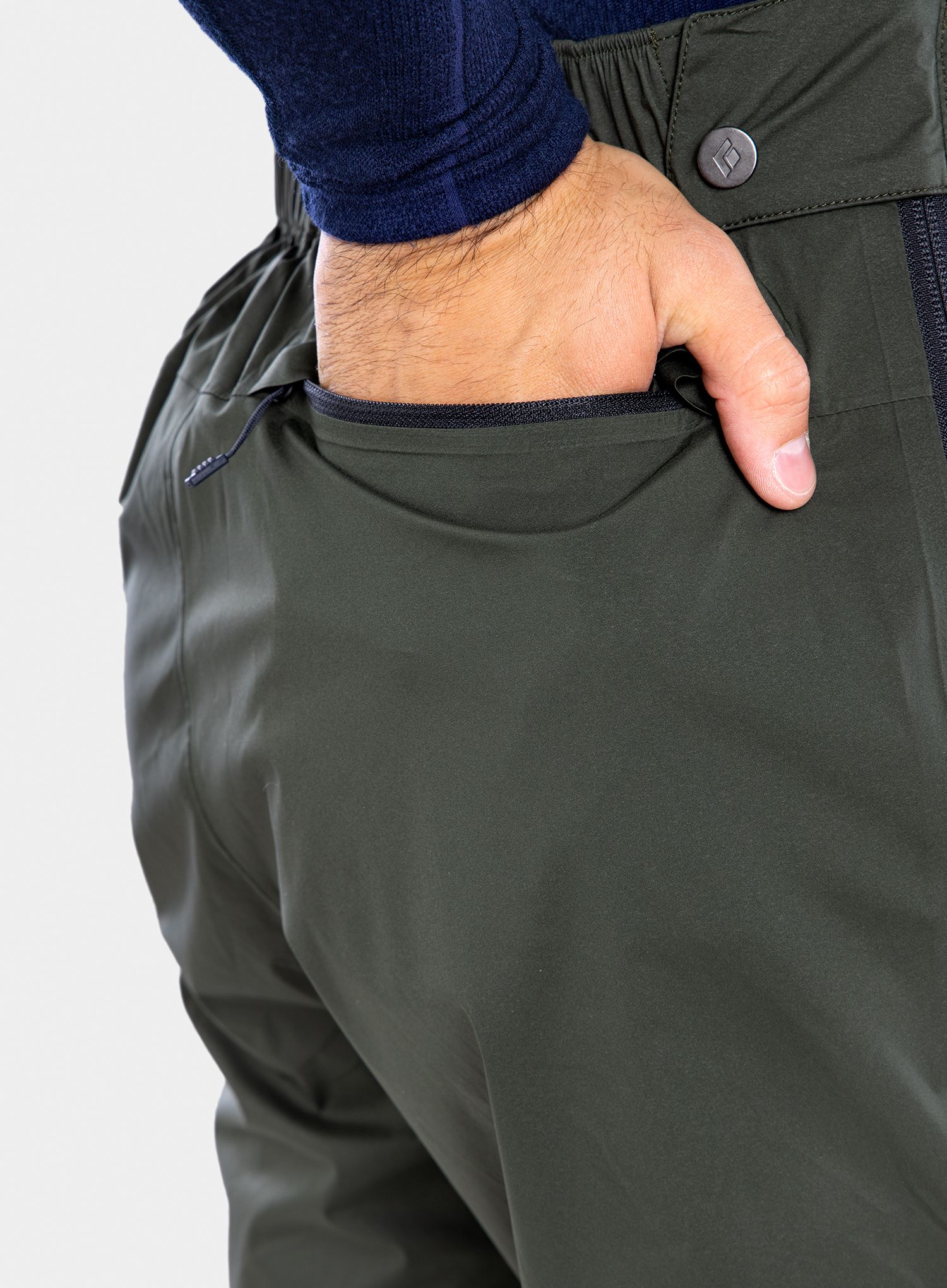 Hlače Black Diamond StormLine Stretch Full Zip Rain Pants - cypress