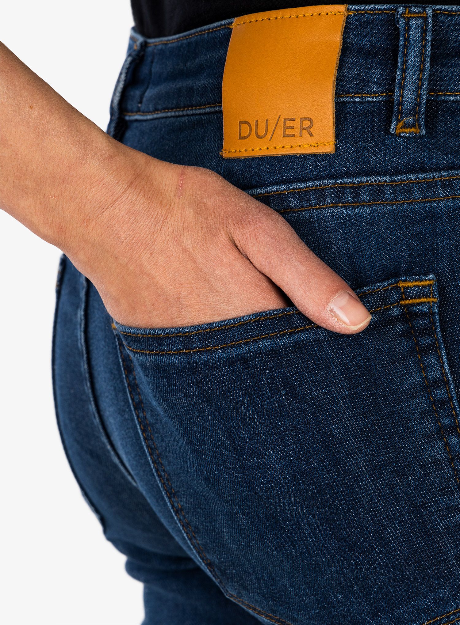 Ženske hlače DUER Performance Denim Slim Straight - aged stone