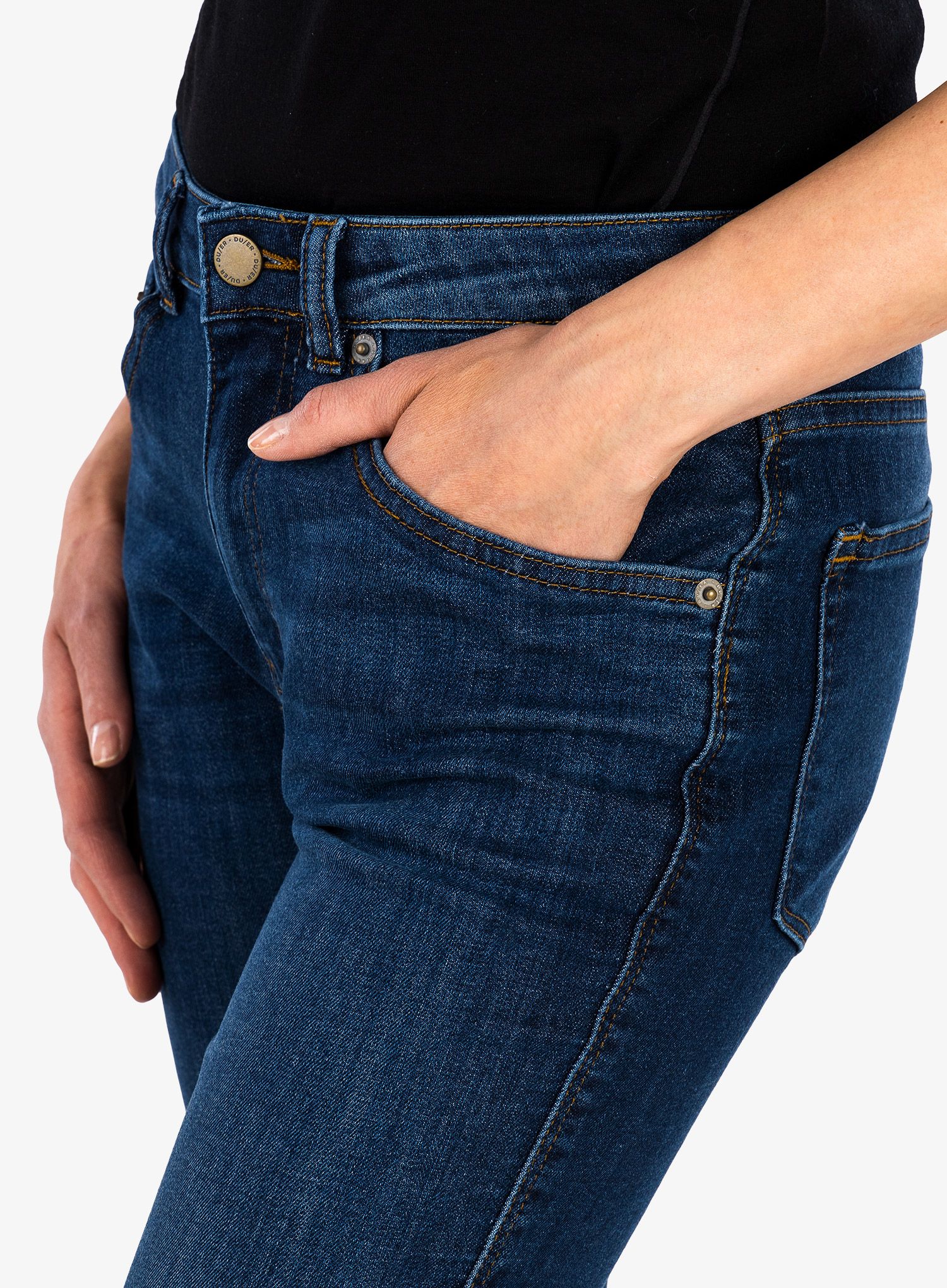 Ženske hlače DUER Performance Denim Slim Straight - aged stone