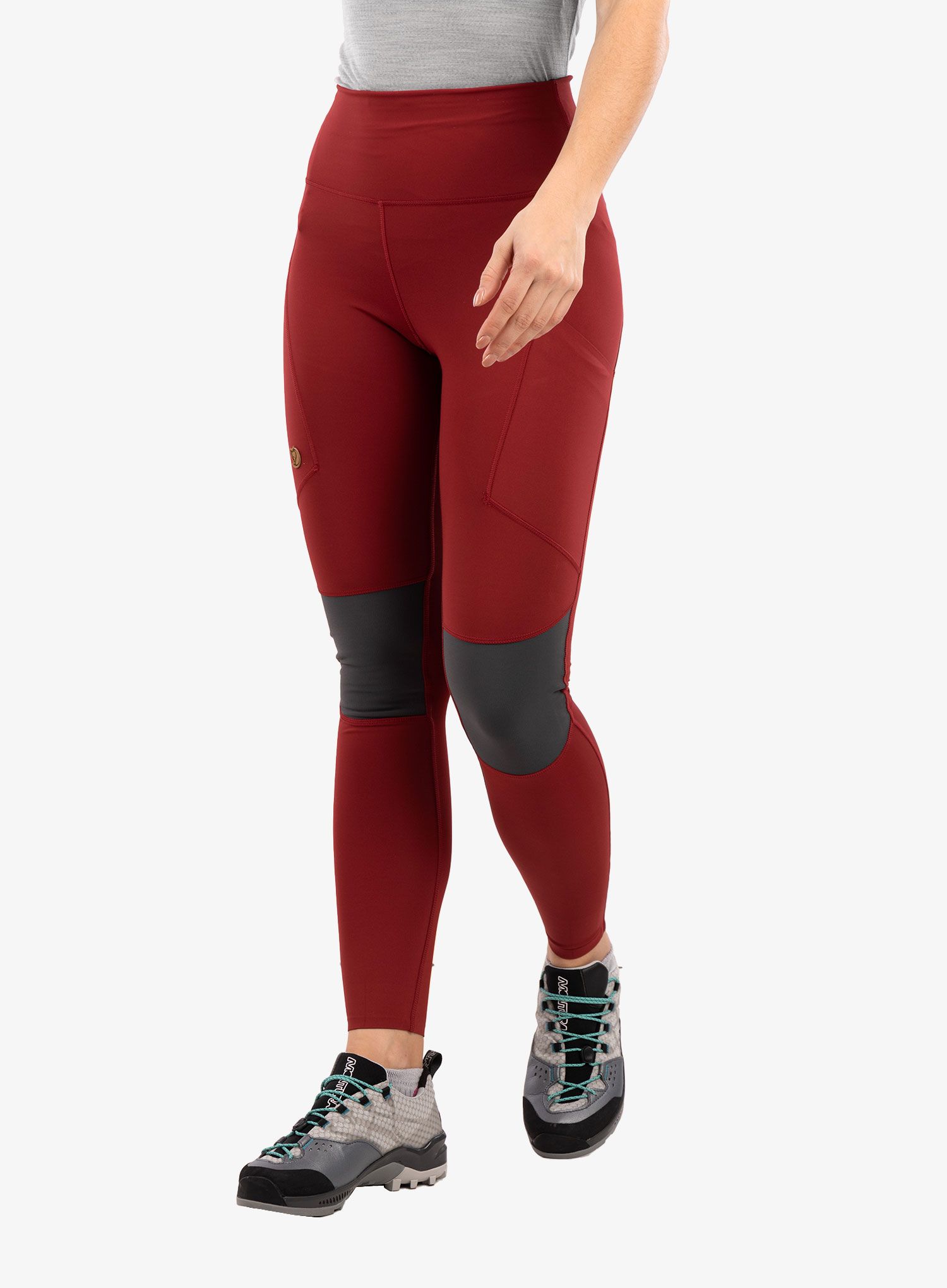 Ženske hlače Fjallraven Abisko Trekking Tights Pro  - pomegranate red/iron grey