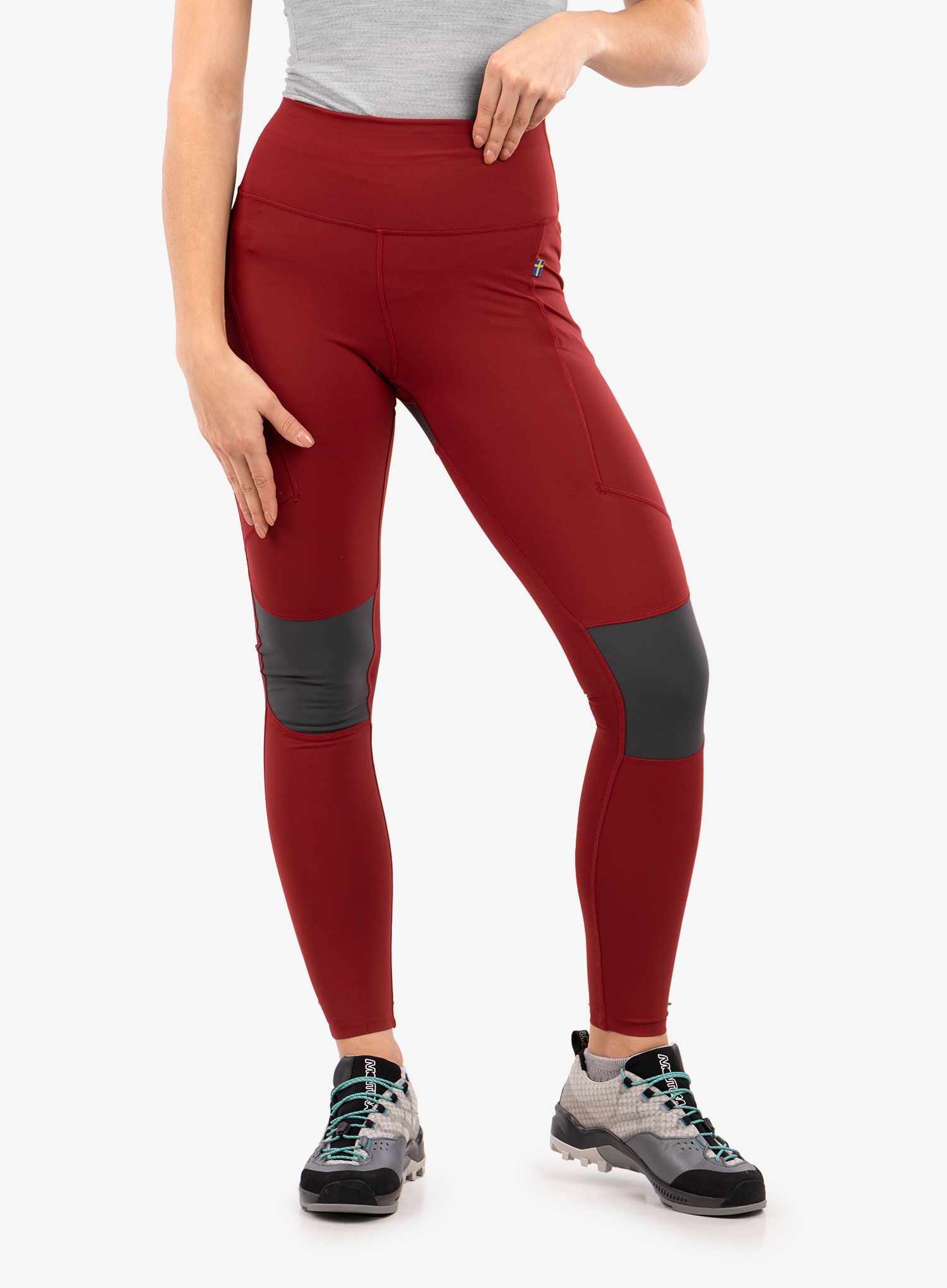 Ženske hlače Fjallraven Abisko Trekking Tights Pro  - pomegranate red/iron grey