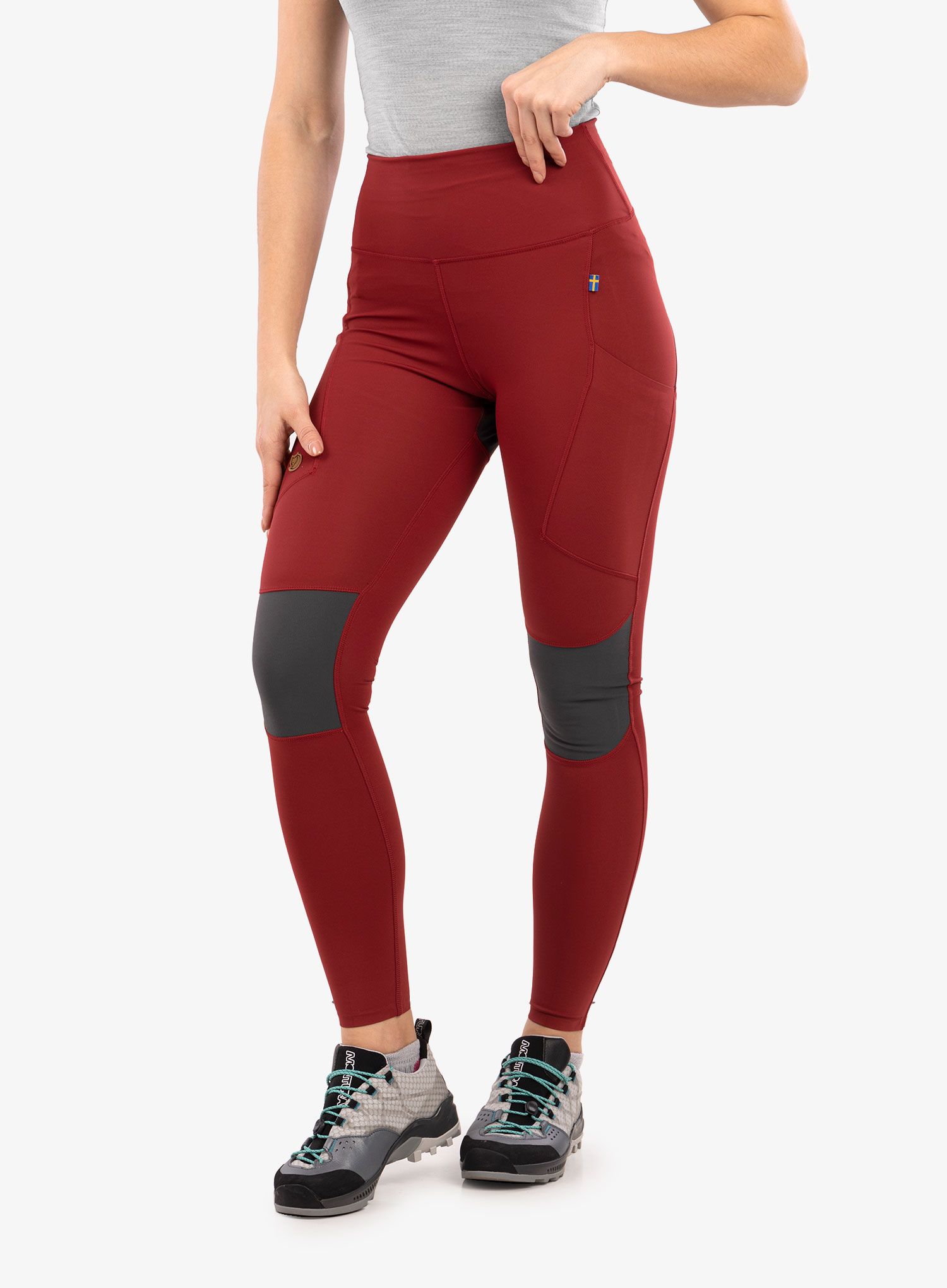 Ženske hlače Fjallraven Abisko Trekking Tights Pro  - pomegranate red/iron grey
