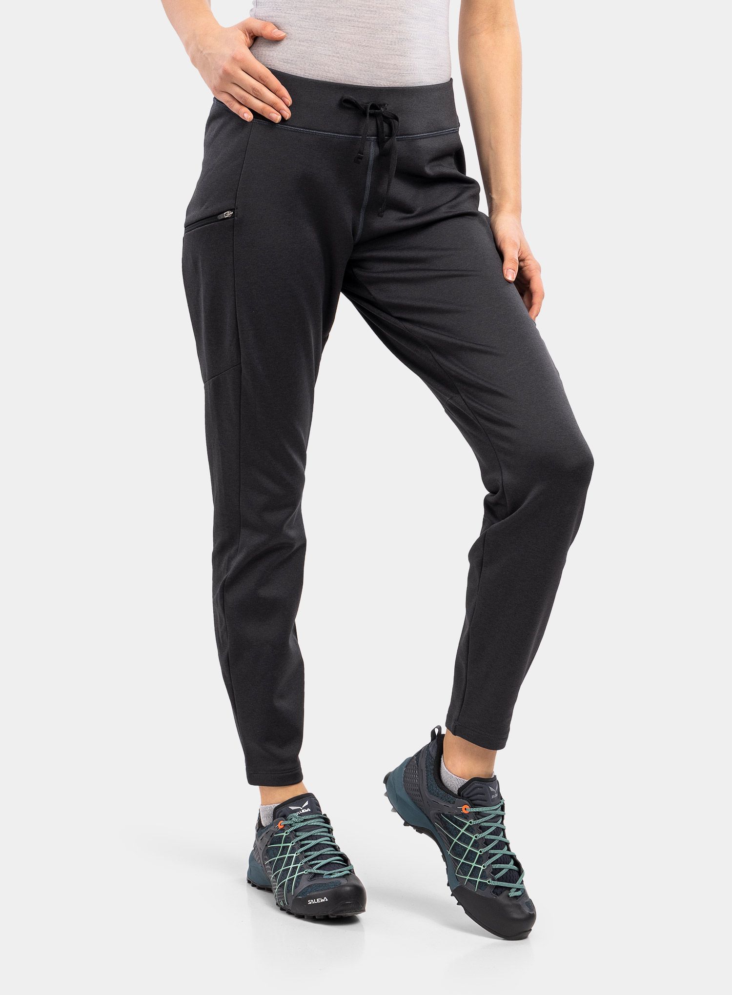 Ženske pohodniške hlače Patagonia R1 Daily Bottoms - ink black/black x-dye