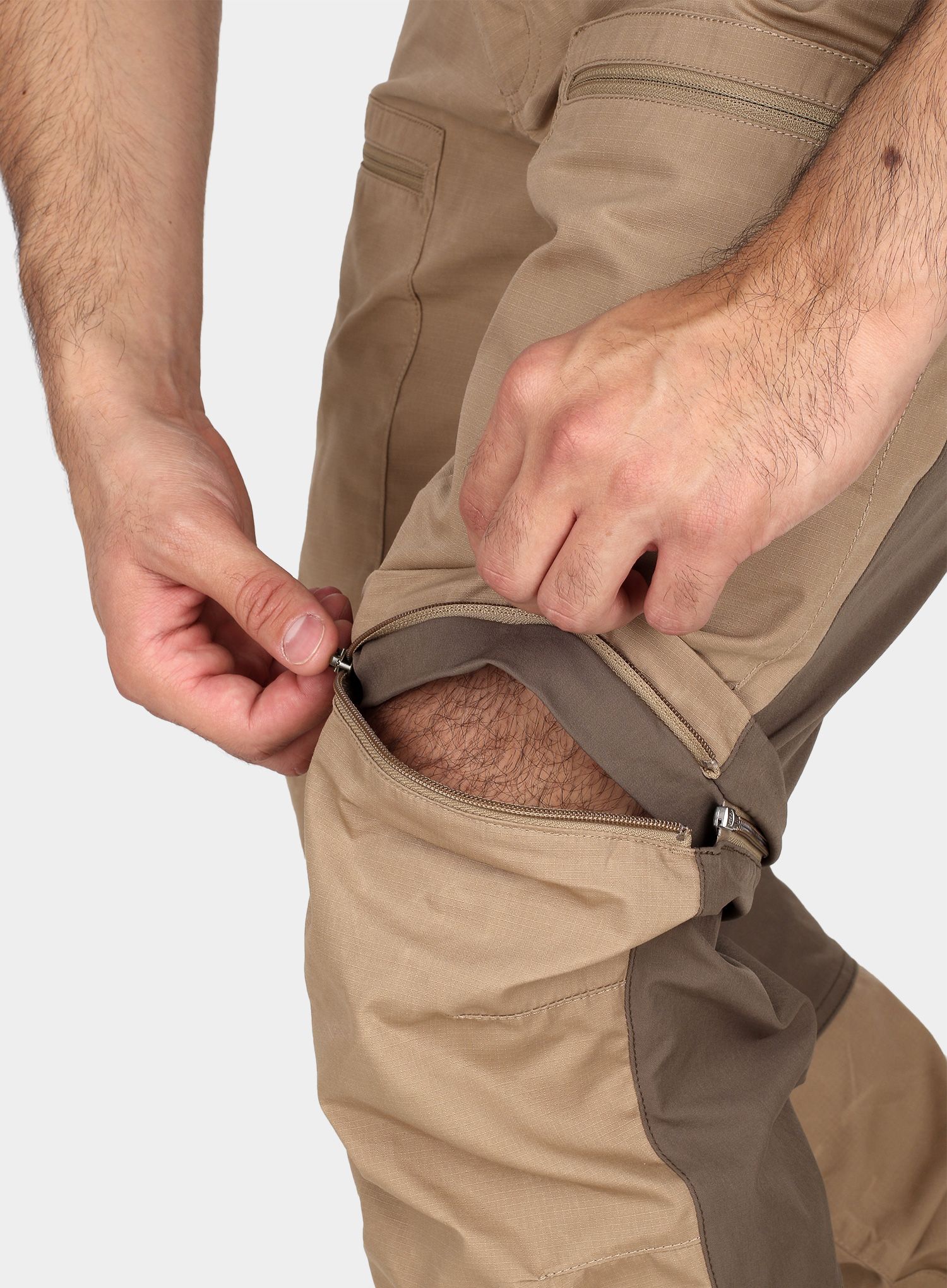 Hlače Fjallraven Abisko Lite Trekking Zip-Off - sand/tarmac