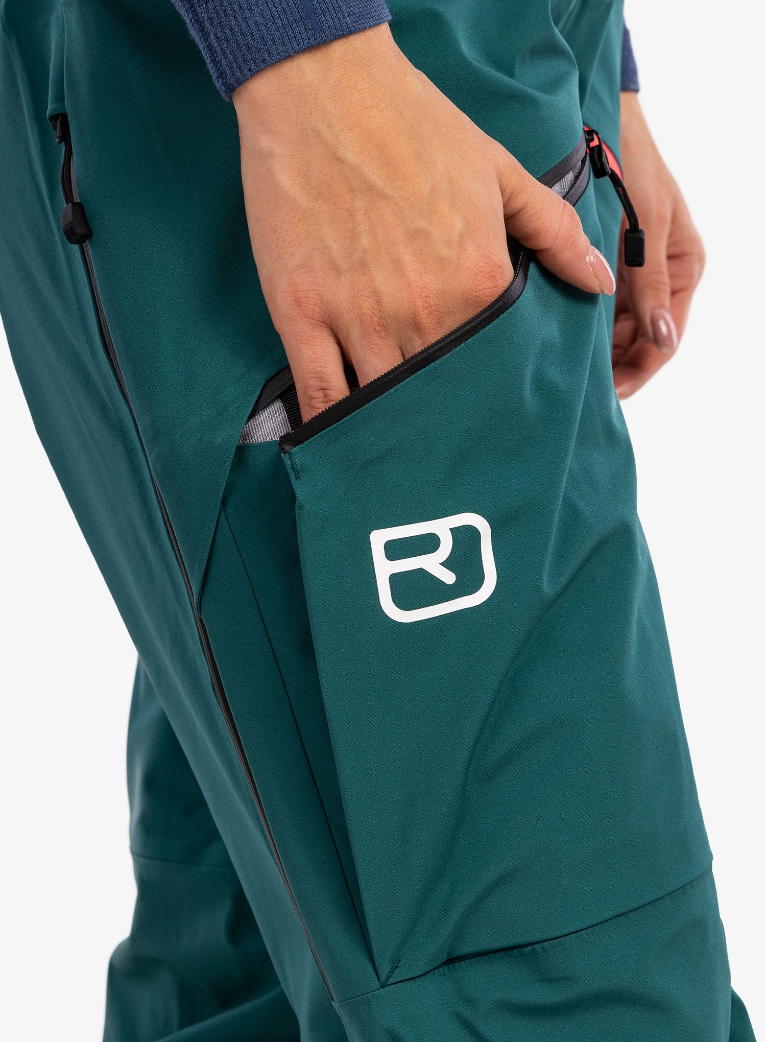Ženske nepremočljive hlače Ortovox 3l Deep Shell Pants - pacific green