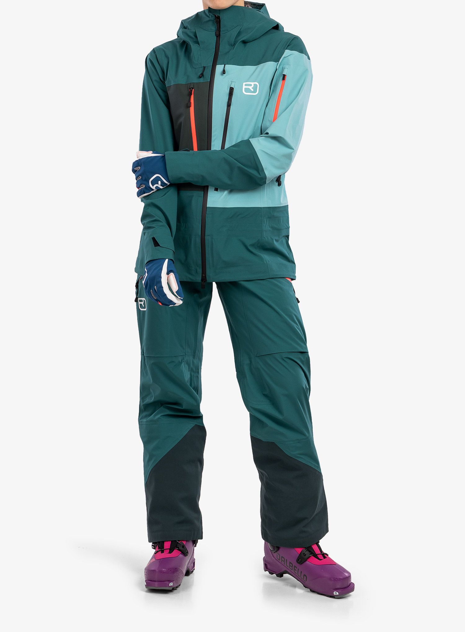 Ženske nepremočljive hlače Ortovox 3l Deep Shell Pants - pacific green