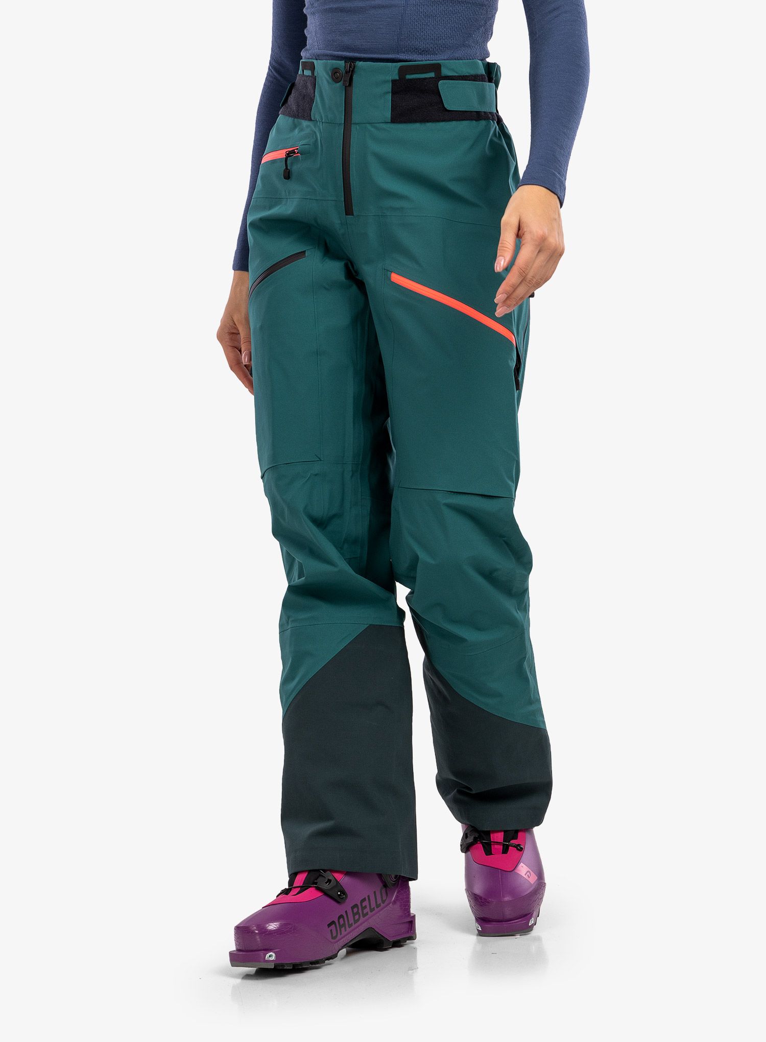 Ženske nepremočljive hlače Ortovox 3l Deep Shell Pants - pacific green