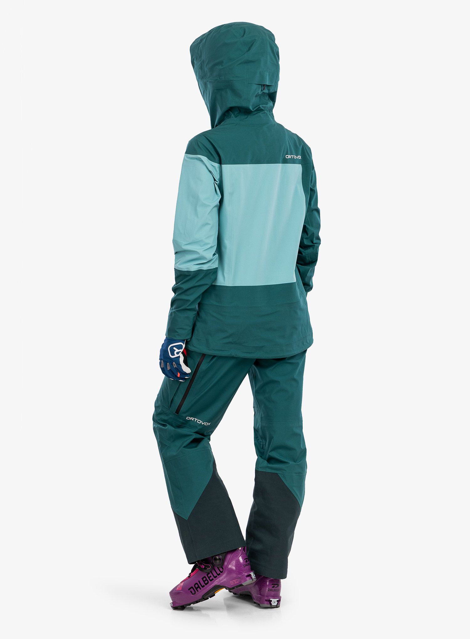 Ženske nepremočljive hlače Ortovox 3l Deep Shell Pants - pacific green