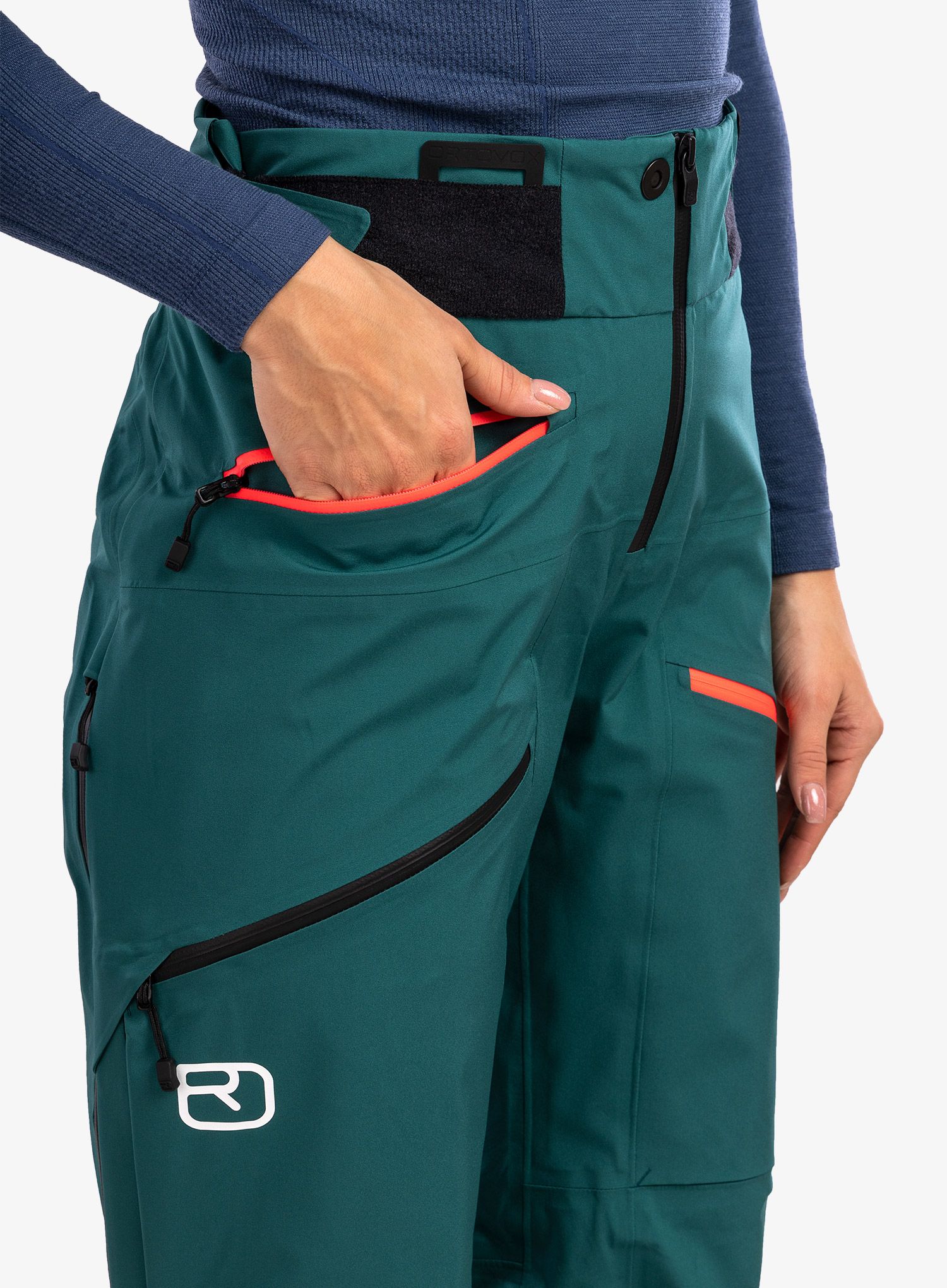Ženske nepremočljive hlače Ortovox 3l Deep Shell Pants - pacific green