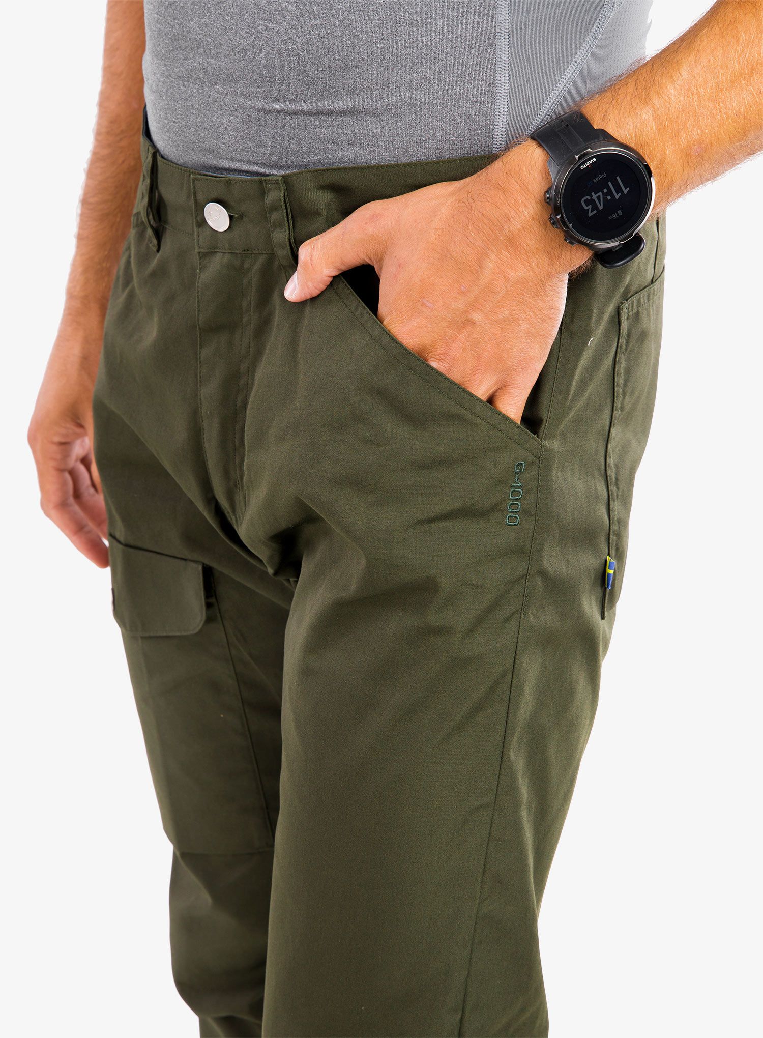 Pohodniške hlače Fjallraven Greenland Jeans Regular - deep forest