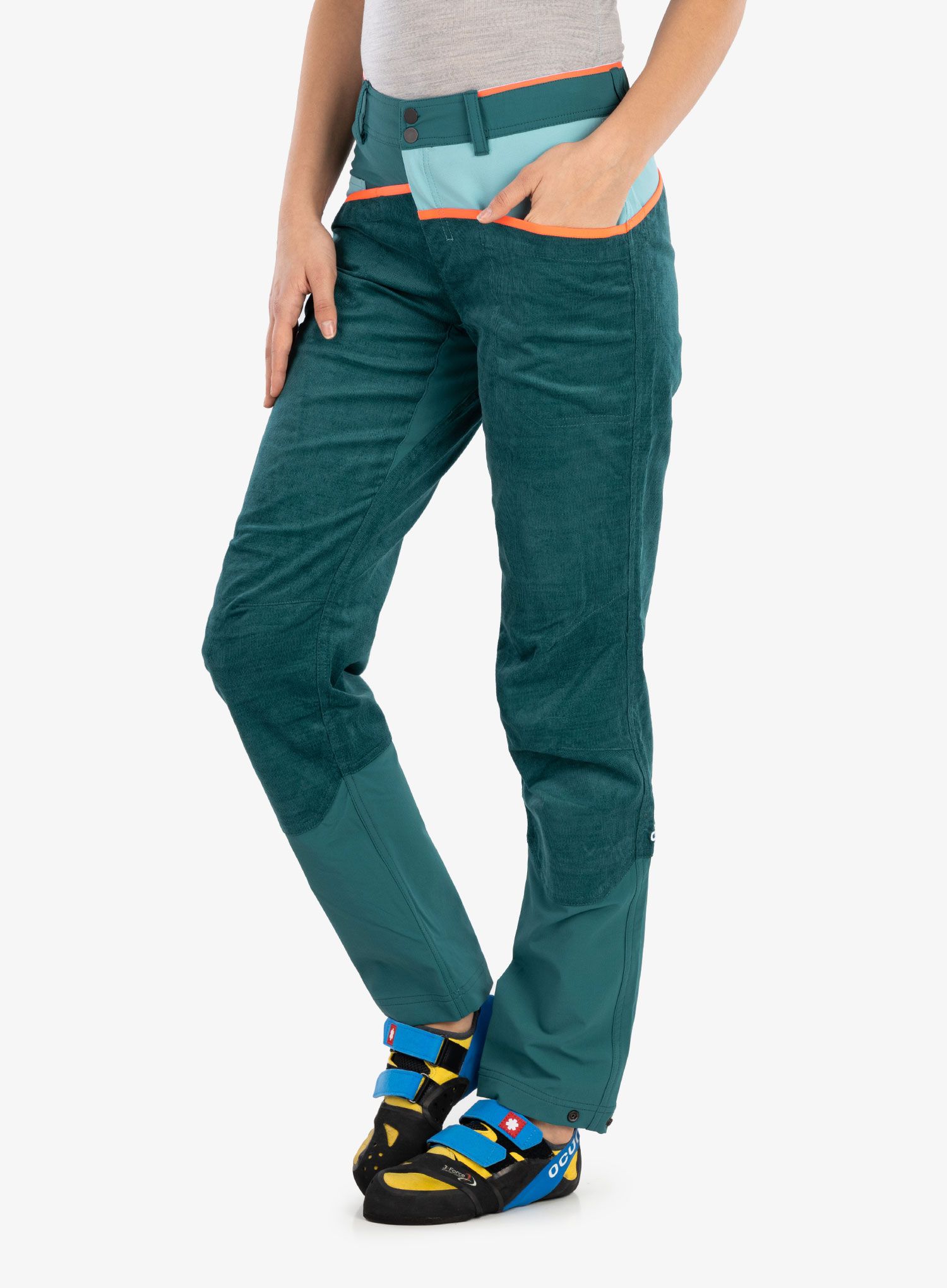 Ženske plezalne hlače Ortovox Casale Pants - pacific green