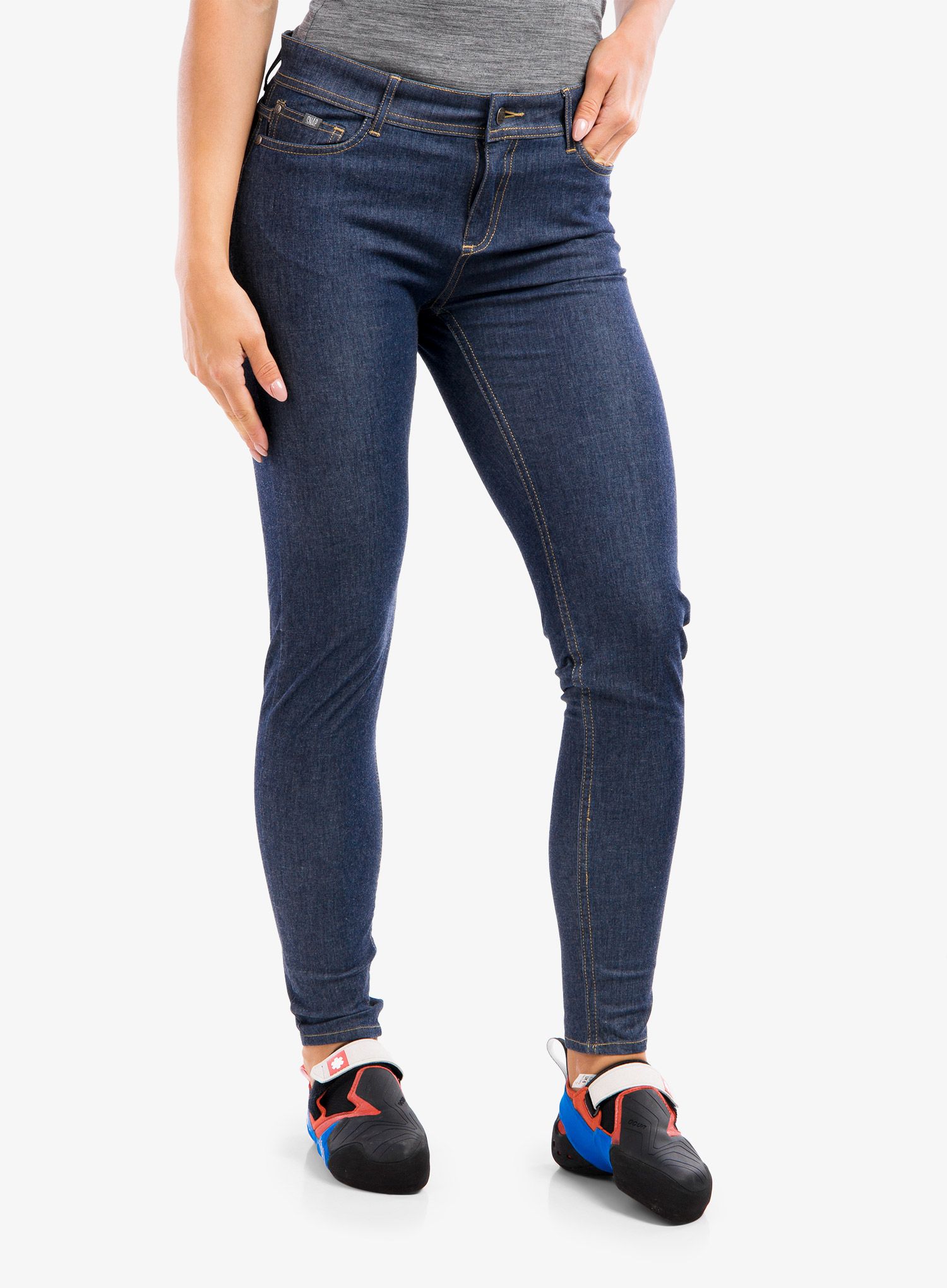 Ženske plezalne hlače SNAP Skinny Jean Pants - blue denim
