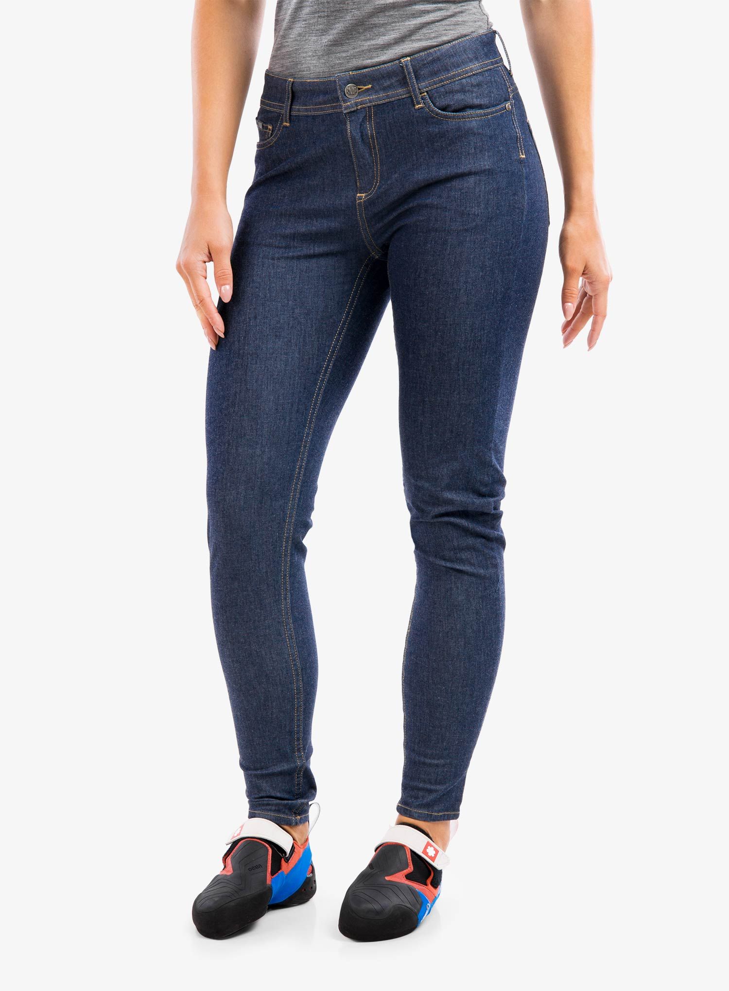 Ženske plezalne hlače SNAP Skinny Jean Pants - blue denim