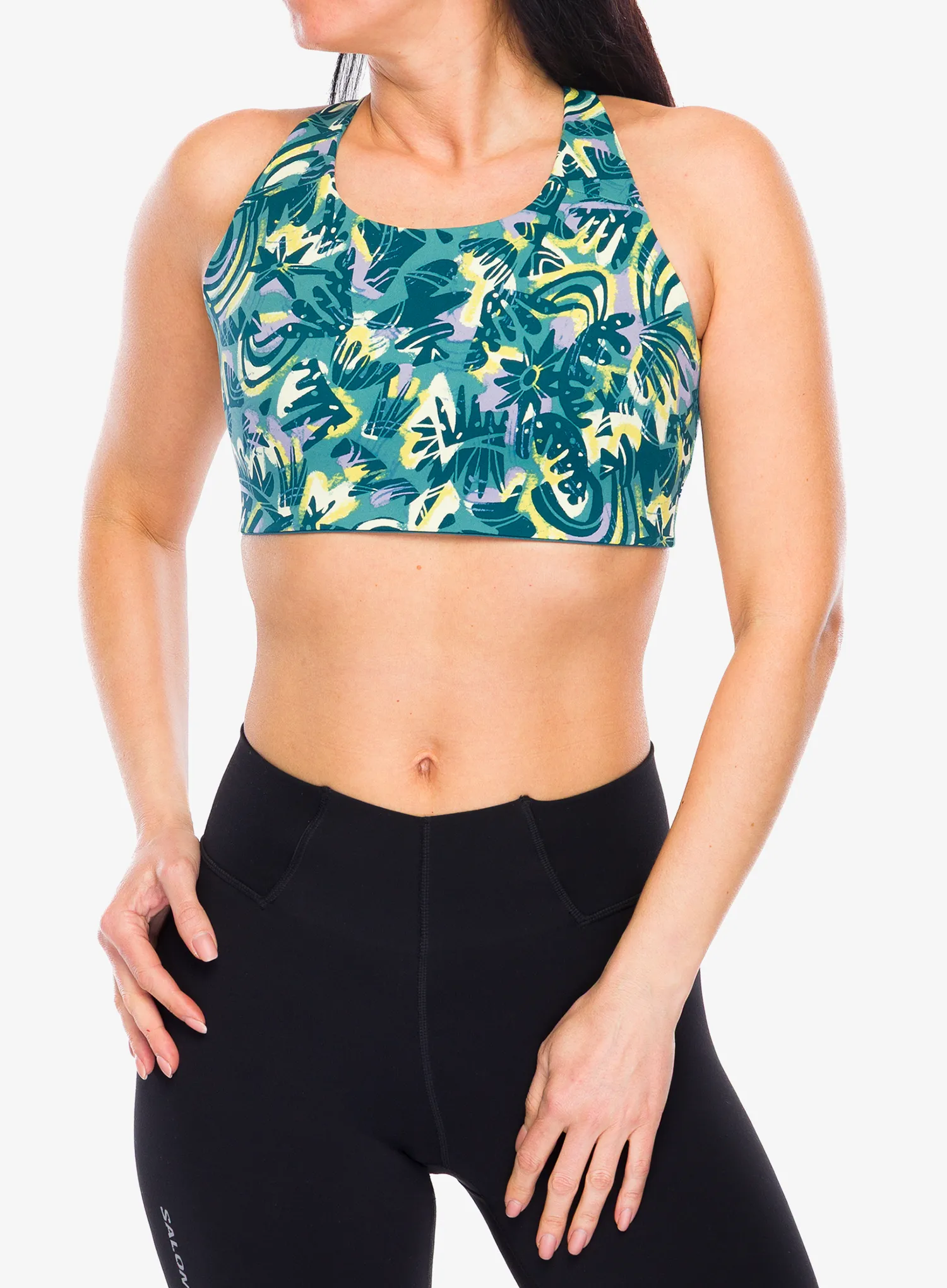 Športni nedrček Patagonia Shadowlite High Impact Adjustable Bra - wild botanist/wetland blue