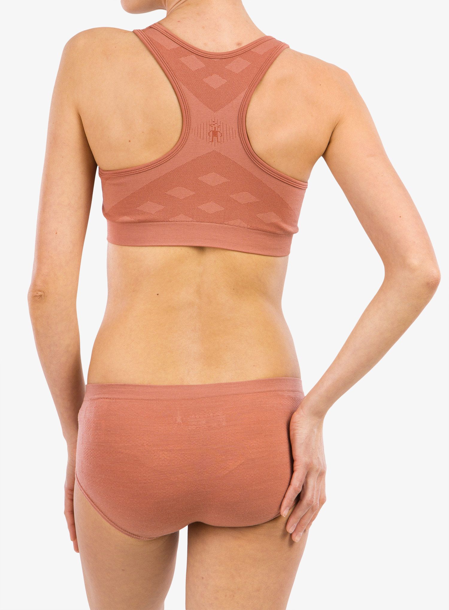 Športni nedrček Smartwool Seamless Racerback Bra - light mahogany
