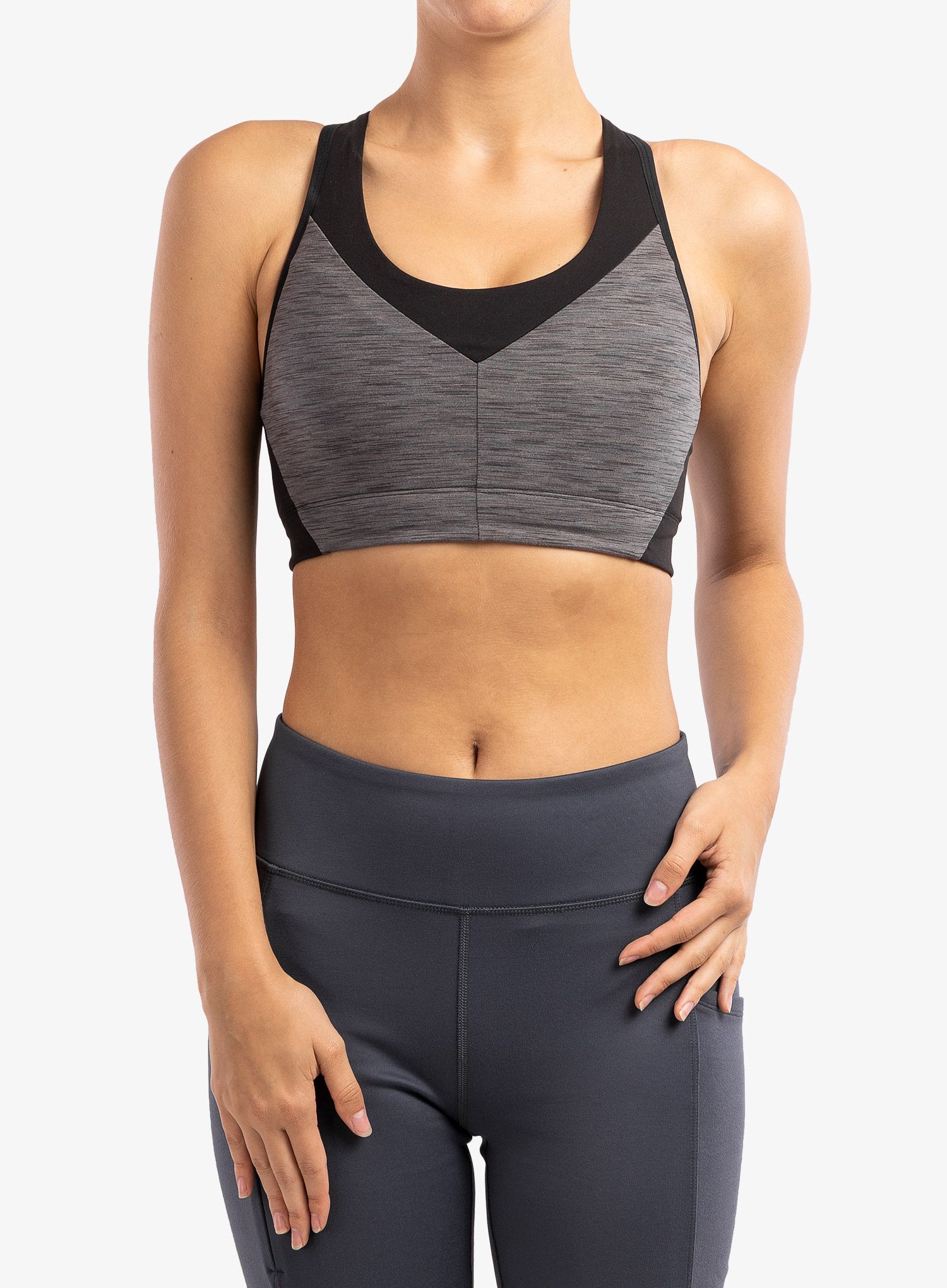 Športni nedrček Patagonia Wild Trails Sports Bra - space dye/narwhal grey