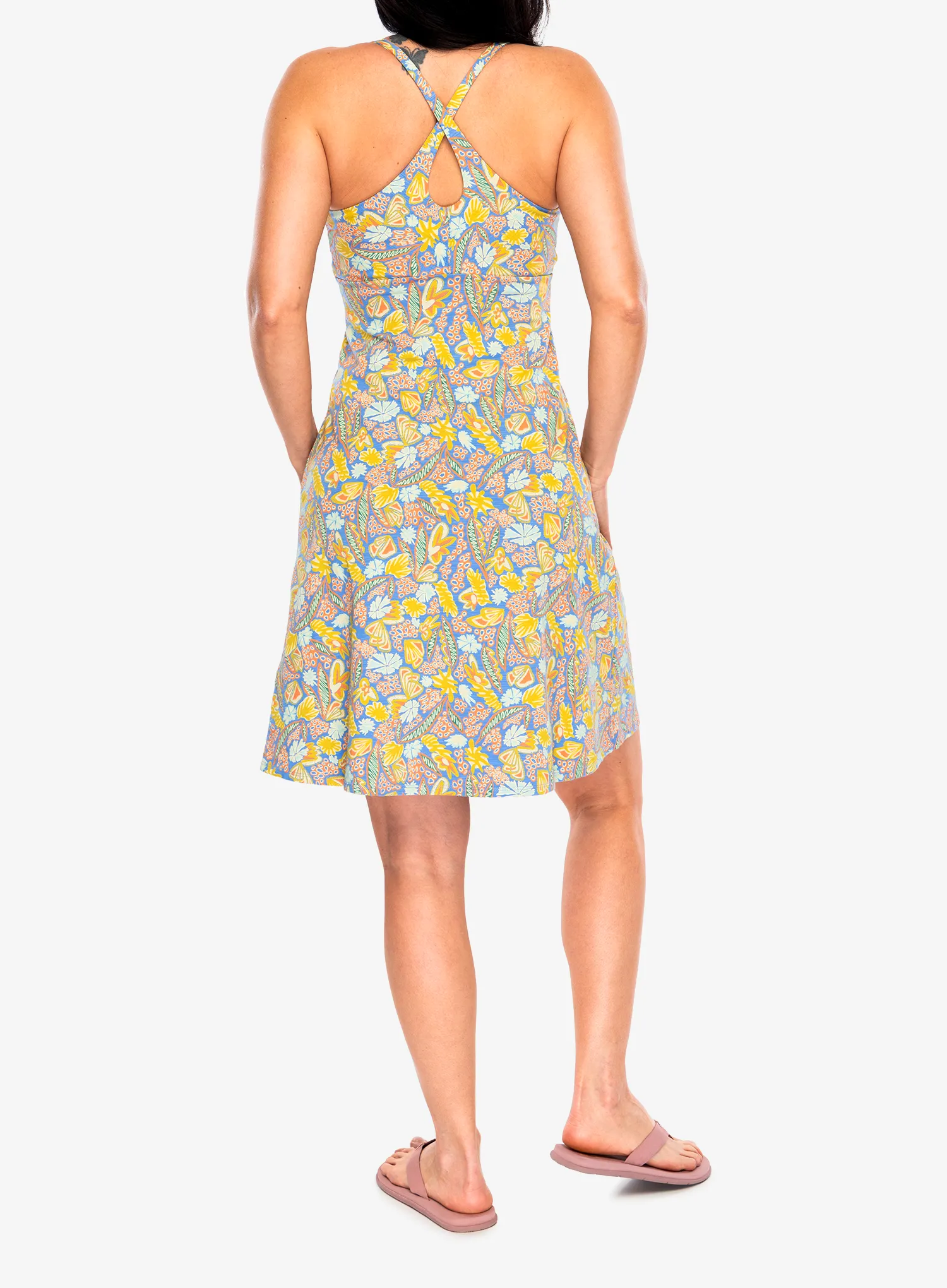 Športna obleka Patagonia Amber Dawn Dress - flourish/abundant blue