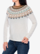 Ženski pulover Royal Robbins Westlands Fairisle Crew - chalk htr monarch pt