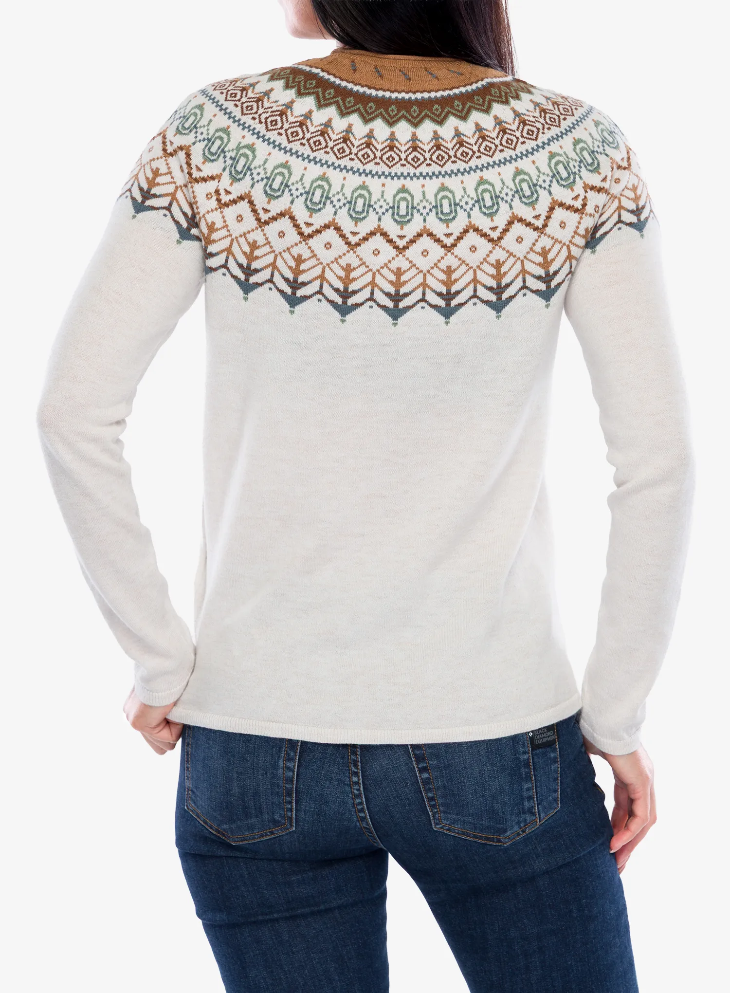 Ženski pulover Royal Robbins Westlands Fairisle Crew - chalk htr monarch pt